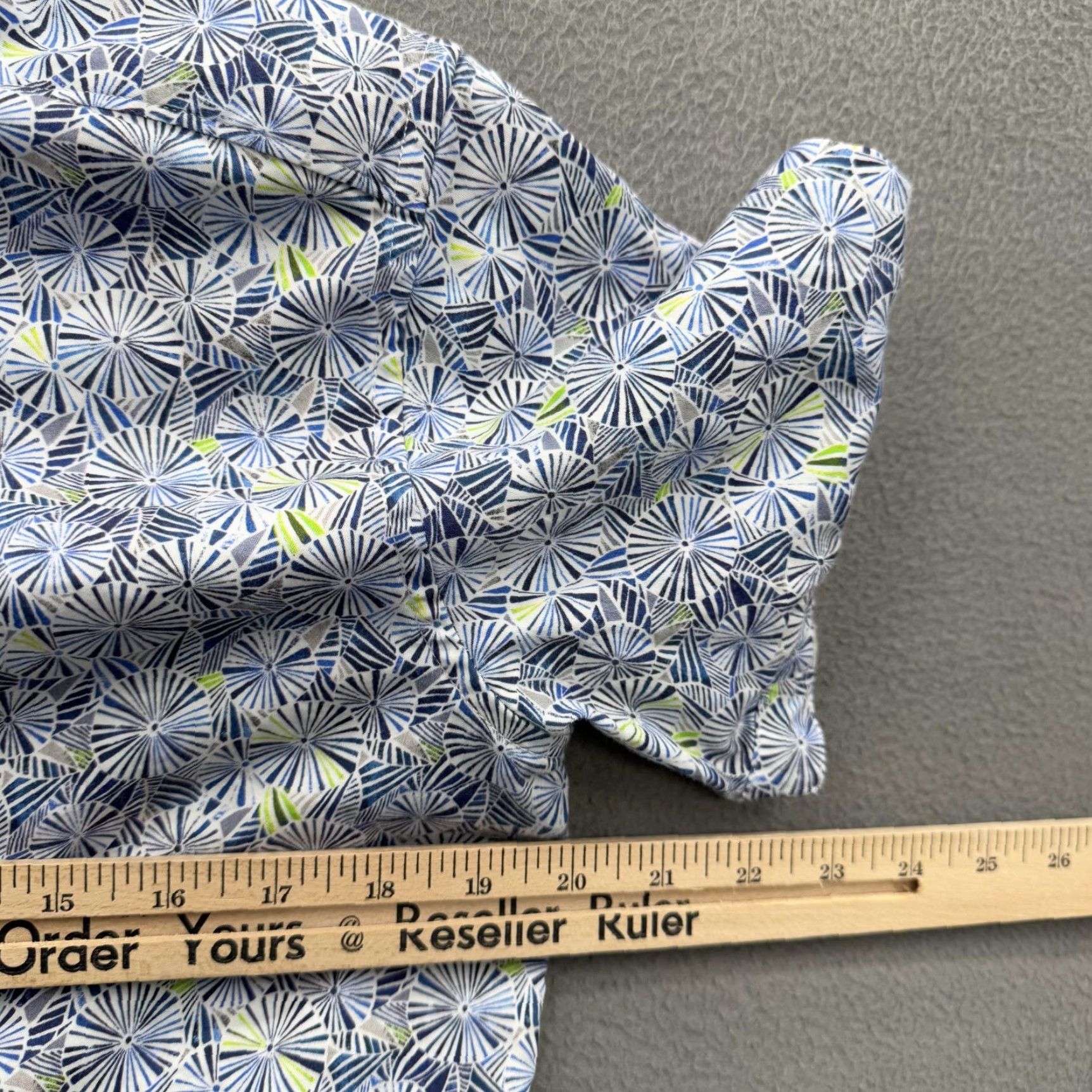 Robert Graham Robert Graham Shirt Mens Small Blue Geometric Short Sleeve Classic Fit Button Up Size US S / EU 44-46 / 1 - 4 Thumbnail