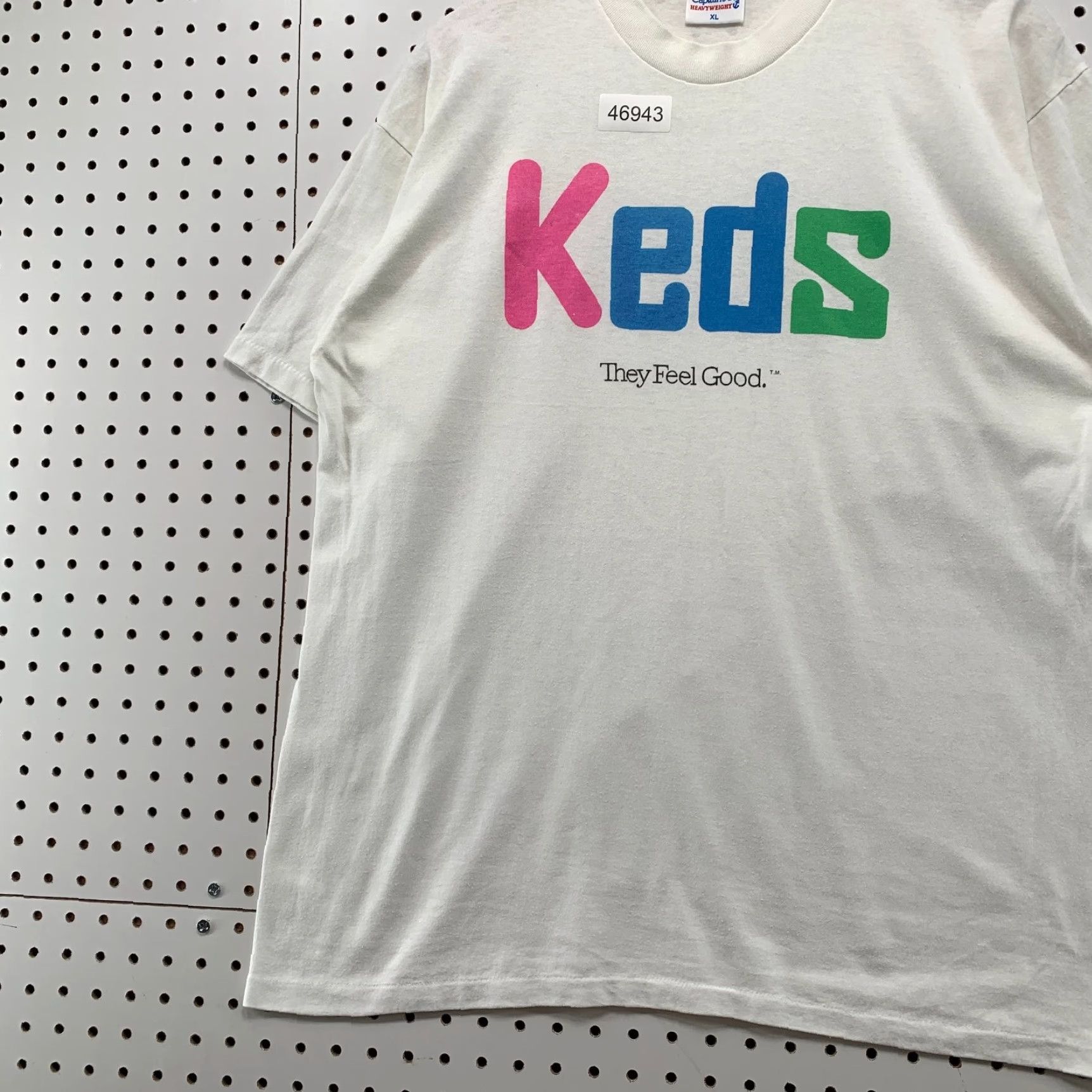 Keds VINTAGE Keds T Shirt Mens XL White Single Stitch 80s The Feel Good Made USA Size US XL / EU 56 / 4 - 5 Thumbnail