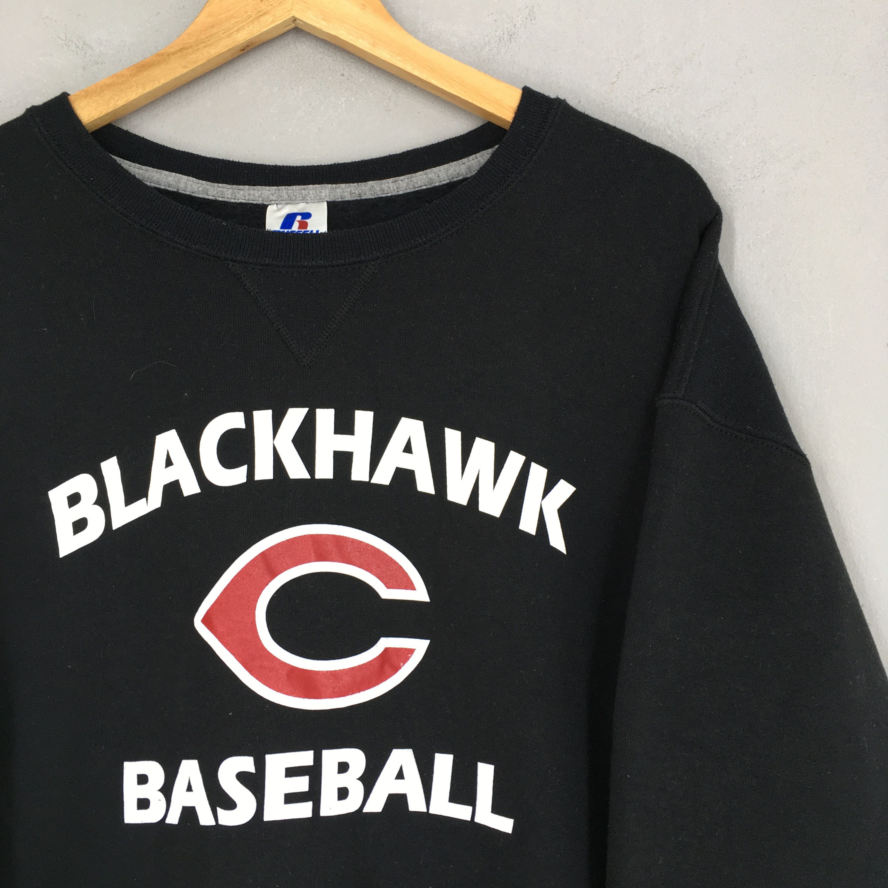 MLB Vintage Baseball Black Hawk College Sweatshirt Large Size US L / EU 52-54 / 3 - 2 Thumbnail