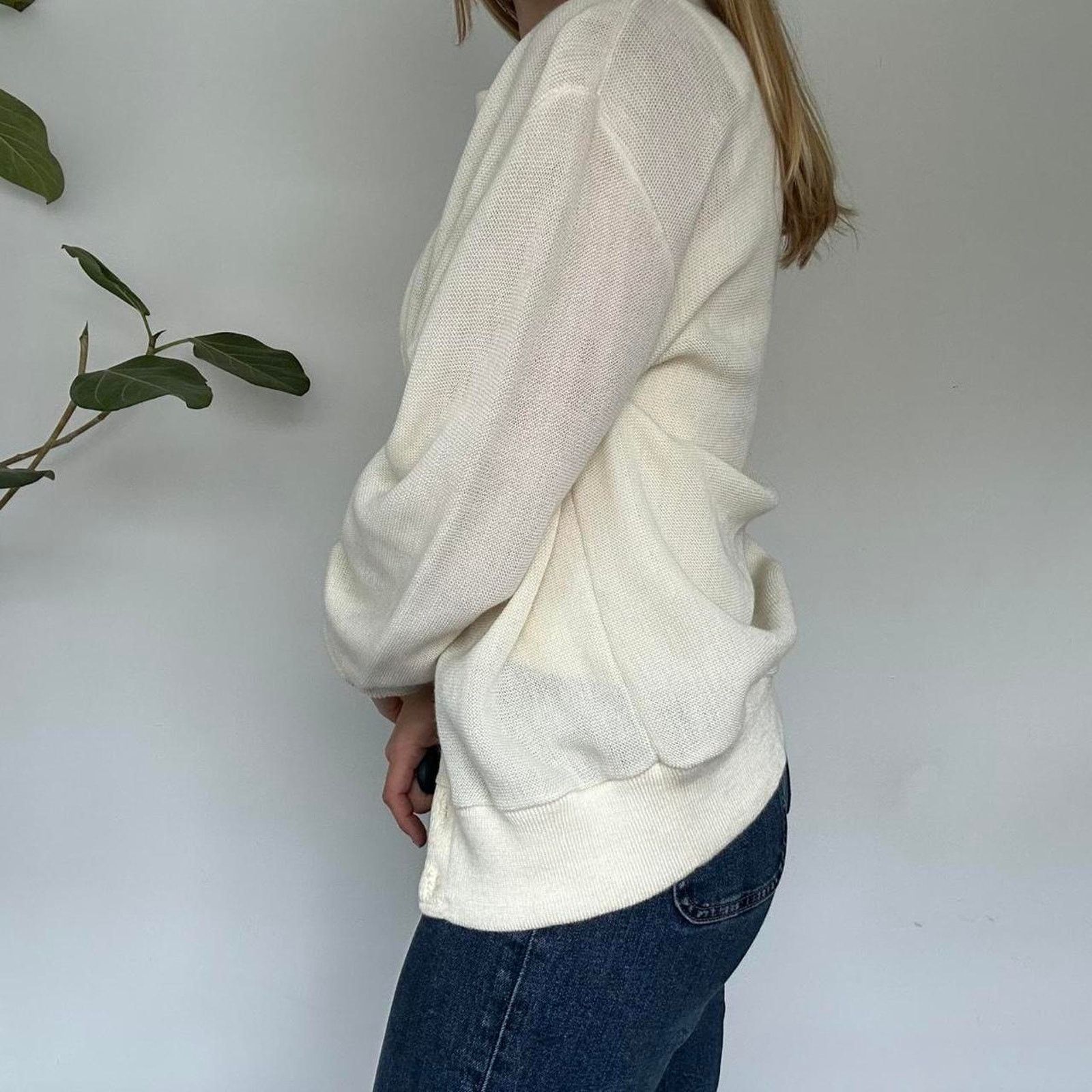 Other Vintage Frog Patch Cream Cardigan (M) Size M / US 6-8 / IT 42-44 - 4 Thumbnail