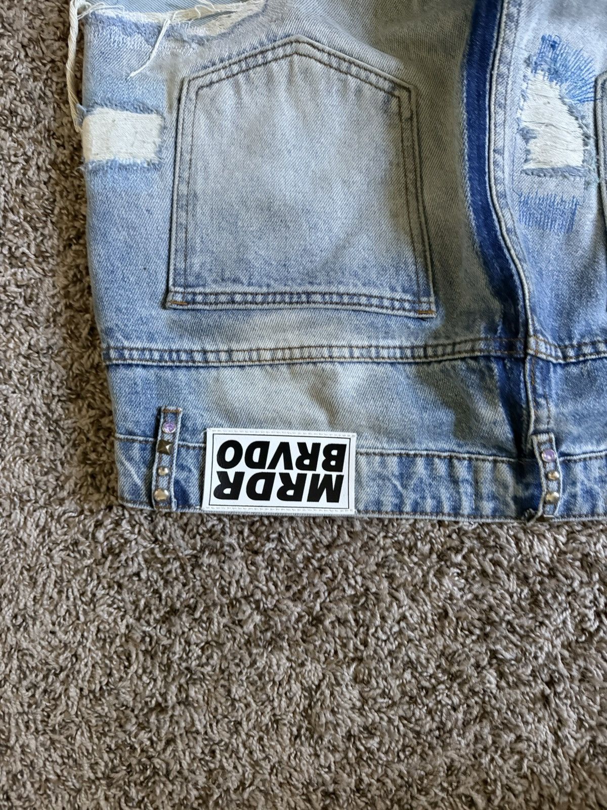 Who Decides War Multi Color Rhinestone Denim Size US 34 / EU 50 - 5 Thumbnail