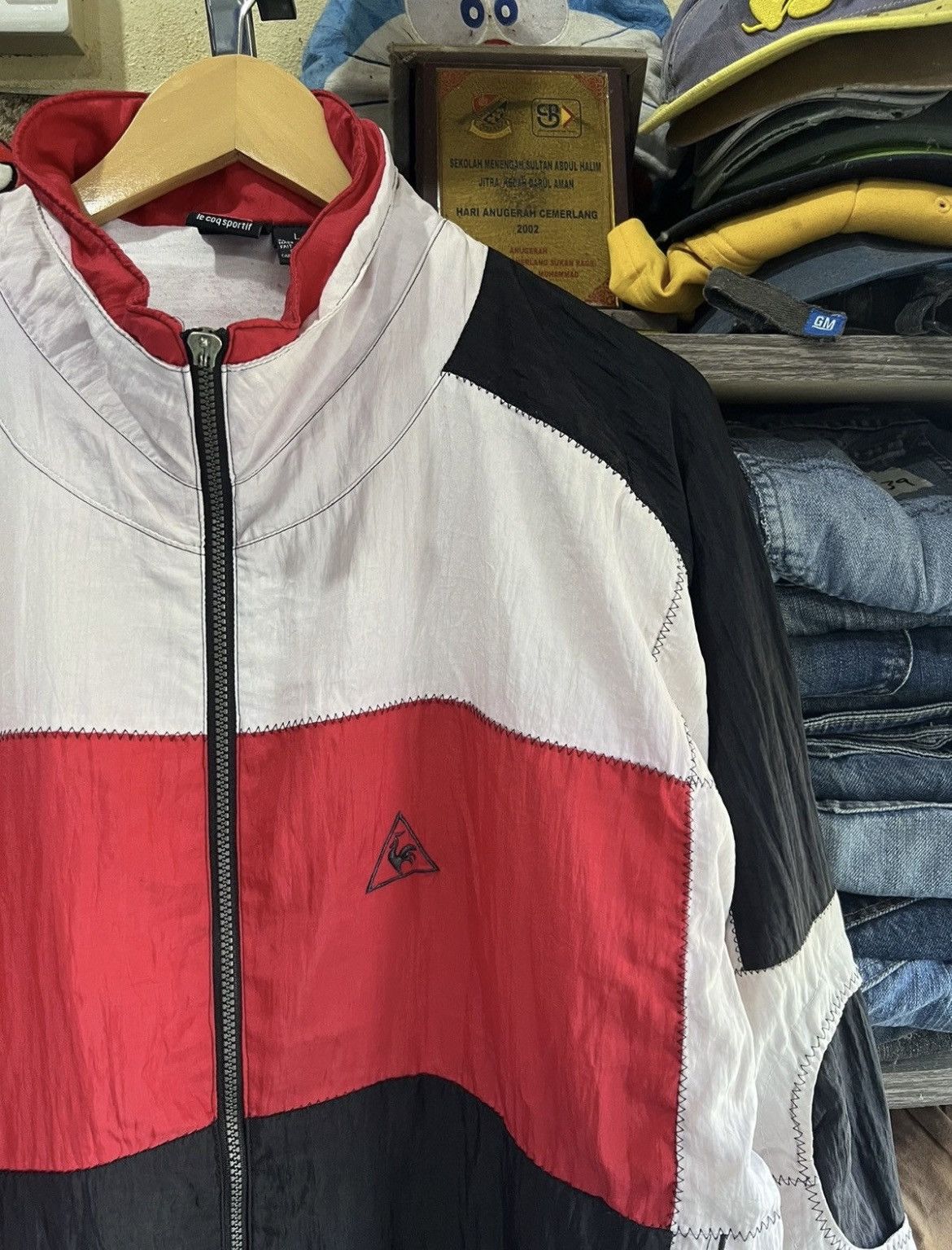 Le Coq Sportif 🔥Rare Le Coq Sportif Pathwork Coogi Style Zipper Jacket Size US L / EU 52-54 / 3 - 6 Thumbnail