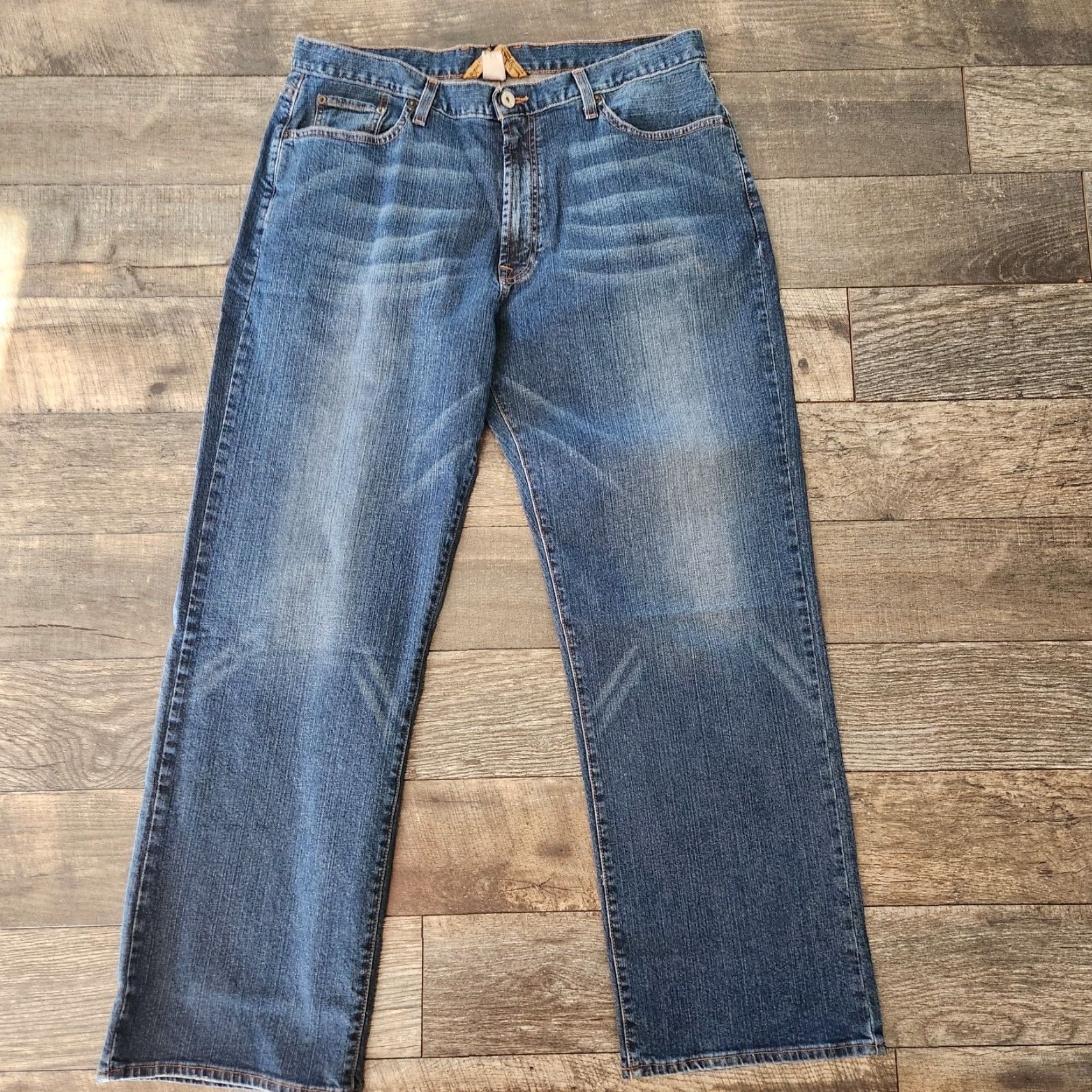 Lucky Brand VINTAGE Lucky Brand Jeans Denim 36x31 Regular Straight Embroidered Pocket Zip Men Blue 361 Vintage Straight Usa Logo USA Mens Size US 36 / EU 52 - 5 Thumbnail