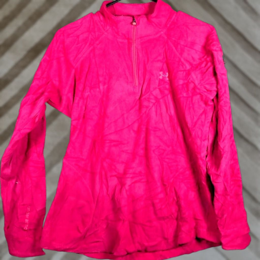 Under Armour Under Armour Womens Sweater Pink 1/4 Zip Fleece Lightweight Small Pullover Long Sleeve Casual Workwear Mens Womens Girls Size S / US 4 / IT 40 - 1 Thumbnail