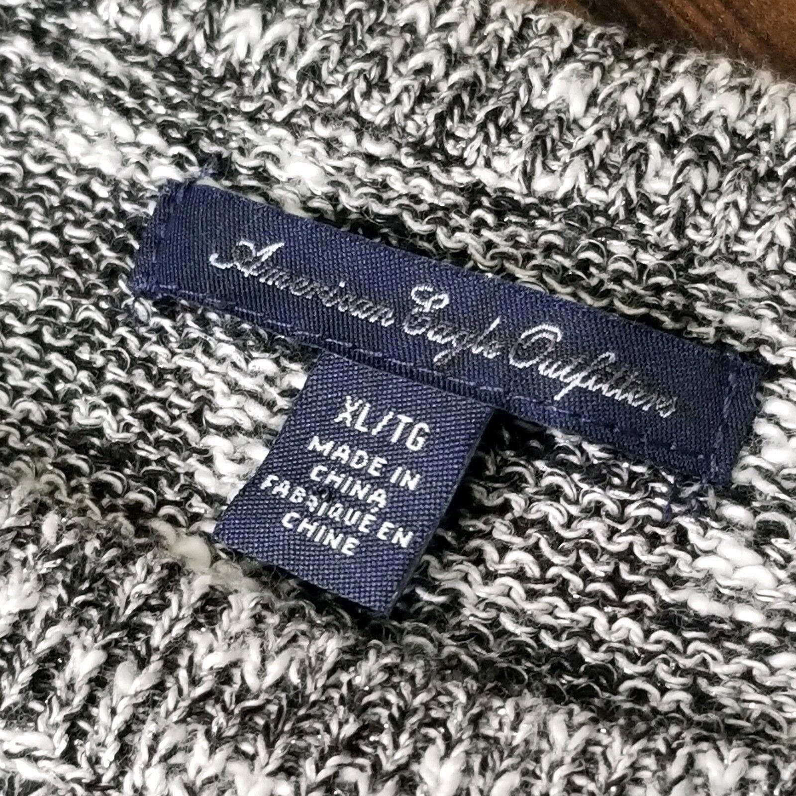 Designer American Eagle Sweater Size Extra Large Gray Metallic Scoop Size L / US 10 / IT 46 - 5 Thumbnail