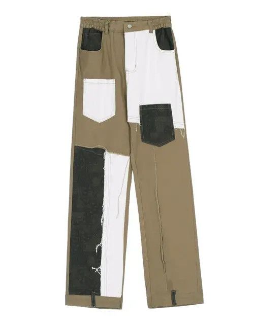 VIBE Khaki bandana patchwork grunge pants aesthetic Size US 30 / EU 46 - 6 Thumbnail