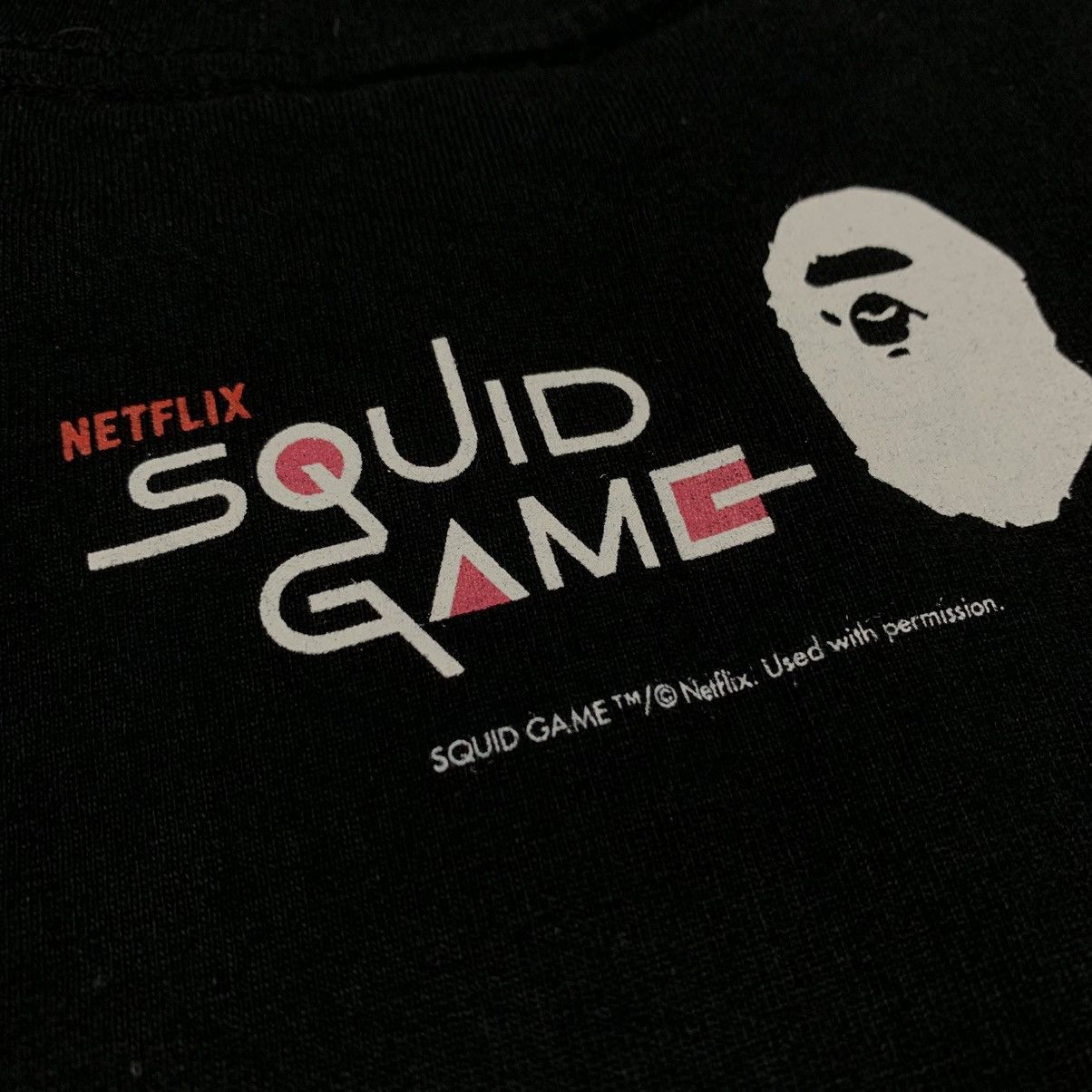 Bape Bape Large Squid Game Black Tee A Bathing Ape Netflix Size US L / EU 52-54 / 3 - 4 Thumbnail