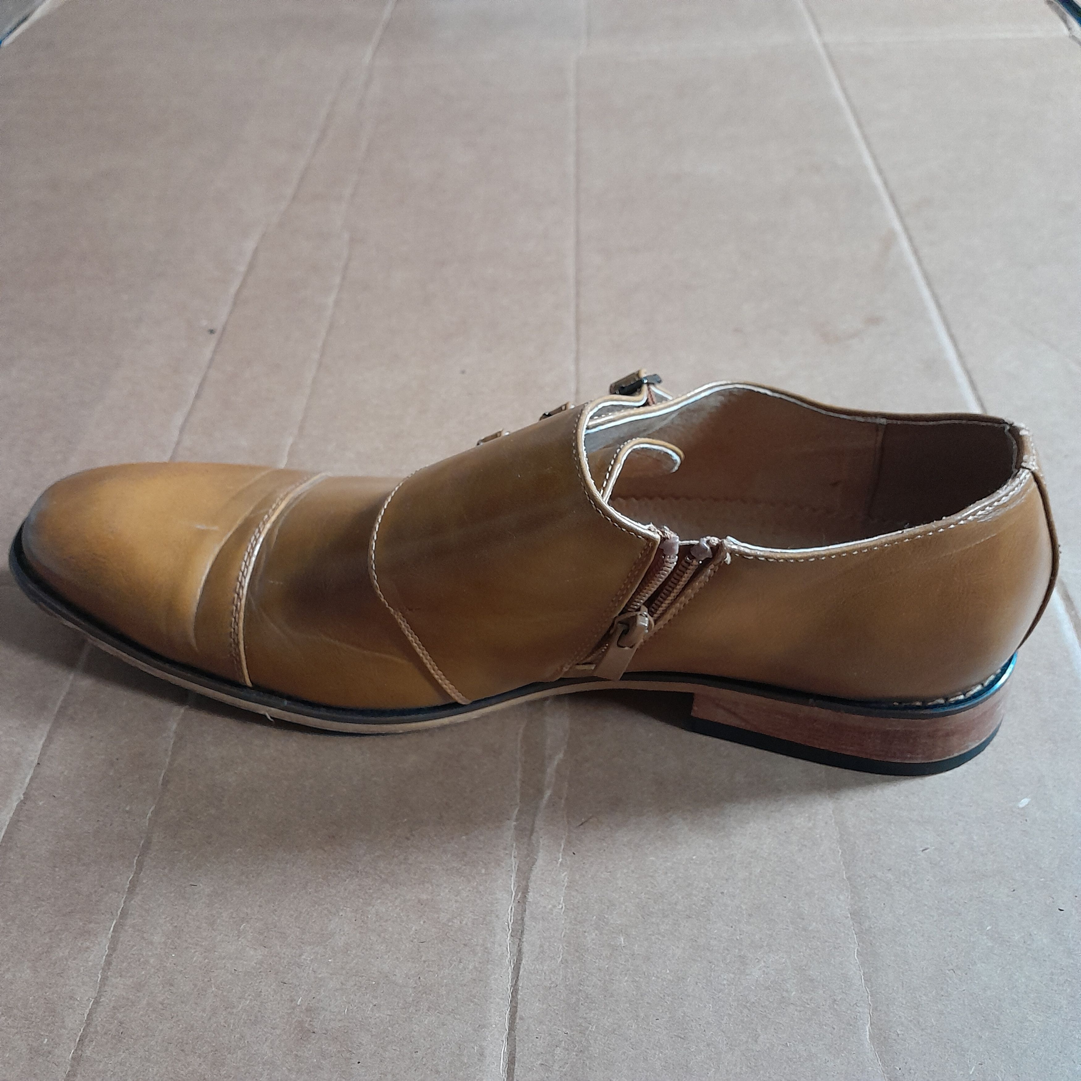 Other Masimo Men's Dress Shoes Brown Side Zip Size US 11 / EU 44 - 7 Thumbnail