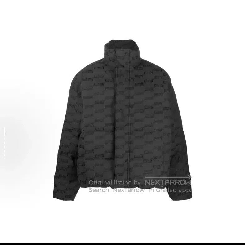 Balenciaga Balenciaga Logo Full Print Stand Collar Zipper Long Sleeve Size US S / EU 44-46 / 1 - 1 Thumbnail