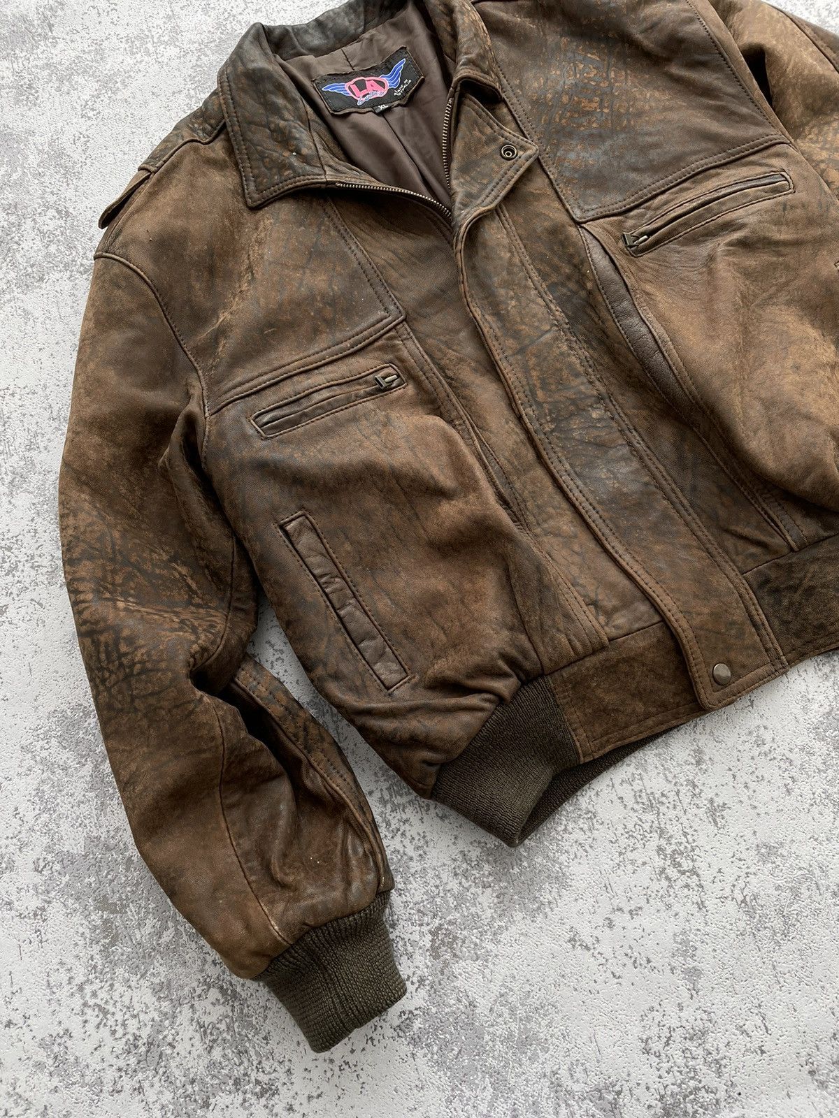 Avirex × Vintage Vintage LA Leather Aviator Retro Pilot Bomber Jacket Size US XL / EU 56 / 4 - 2 Thumbnail