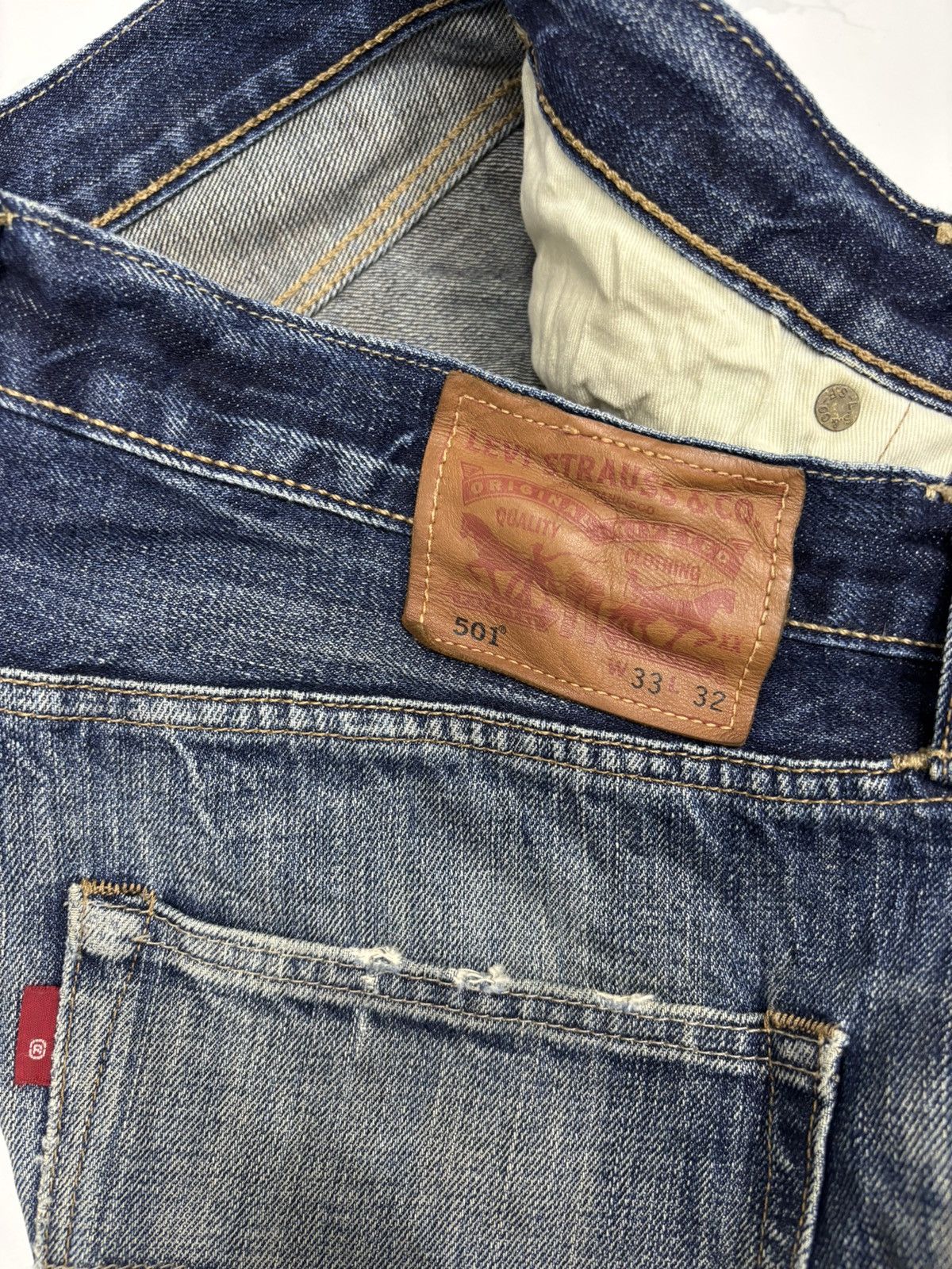 Levi's Levis 501 Y2K DISTRESSED DENIM JEANS Size US 34 / EU 50 - 11 Thumbnail