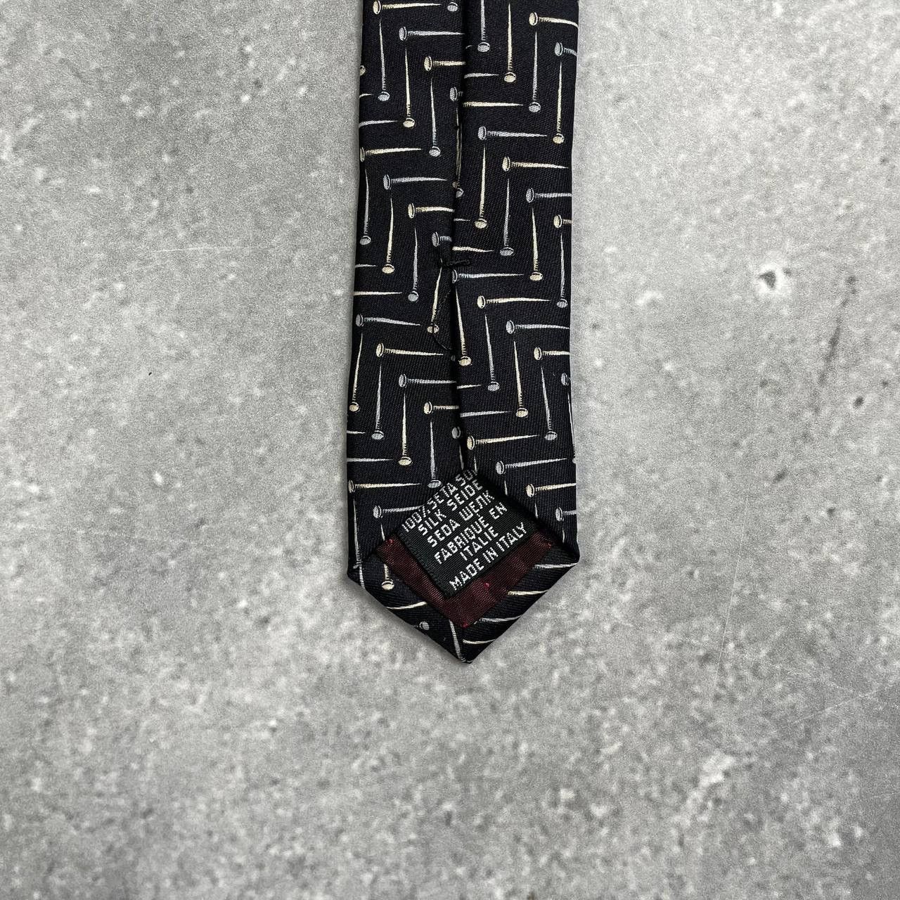 Designer × Gianfranco Ferre × Vintage Vintage Gianfranco Ferre Studio Nails Print Silk Tie Size ONE SIZE - 22 Thumbnail