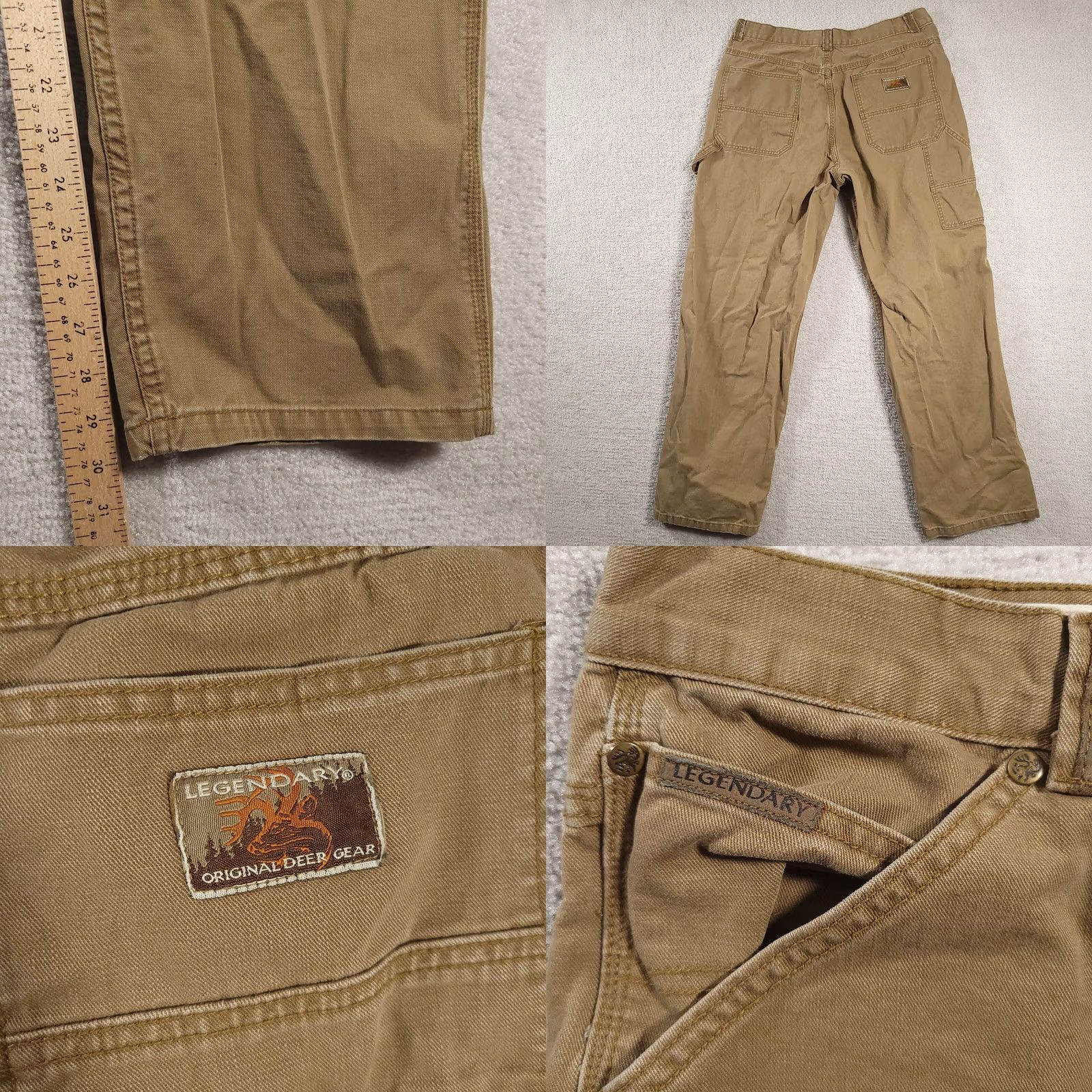 Vintage Legendary Whitetails Jeans Mens 34x30 Carpenter Denim Brown 5-Pocket Regular Straight Belt Loops Logo Embroidered Rise Mid Vintage Size US 34 / EU 50 - 8 Thumbnail