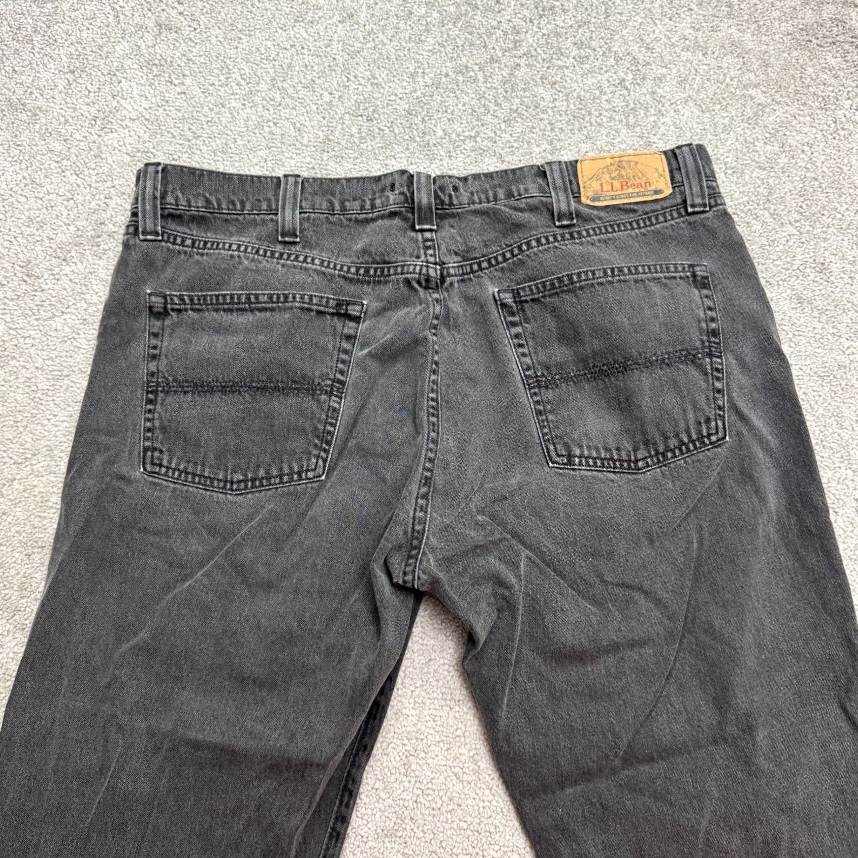 Vintage L.L. Bean Jeans Mens 38x30 Straight Denim 100% Cotton Black Classic Fit Size US 38 / EU 54 - 5 Thumbnail
