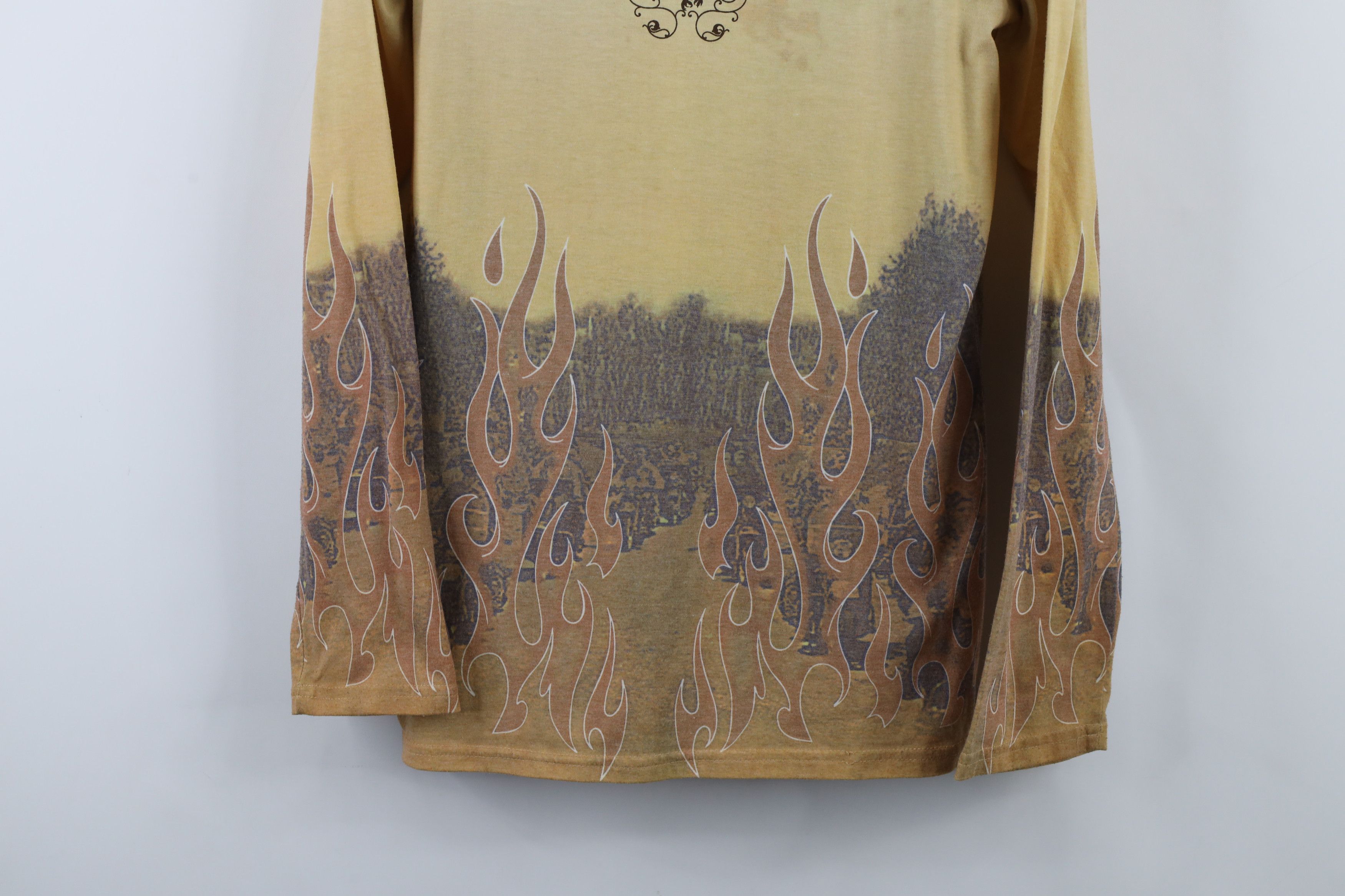 Harley Davidson × Vintage Vintage Y2K Harley Davidson Flames All Over Print T-Shirt Size M / US 6-8 / IT 42-44 - 3 Thumbnail