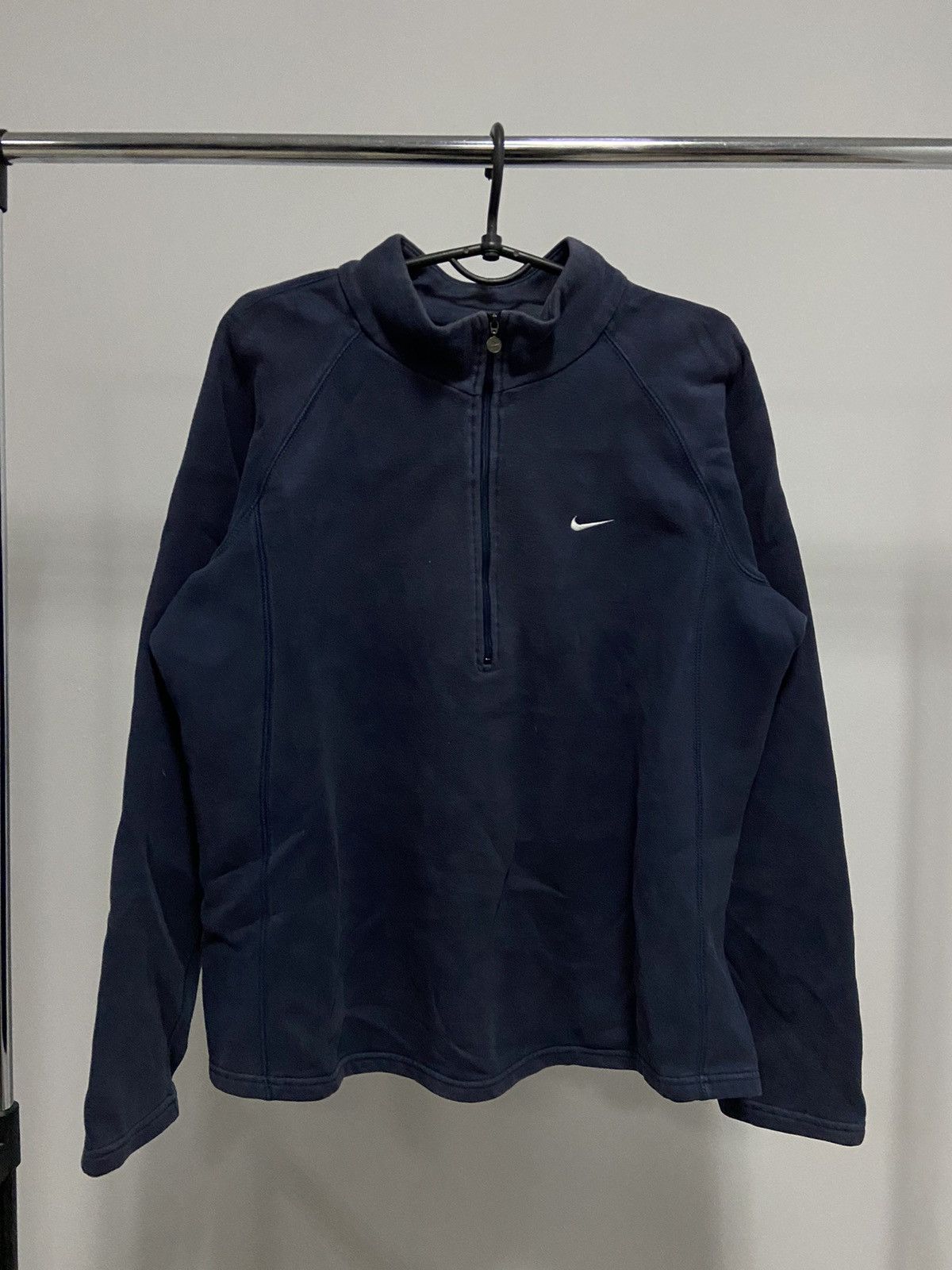Nike × Vintage Nike 1/4 zip Sweatshirt Logo Vintage 90s longsleeve Size US XL / EU 56 / 4 - 1 Thumbnail