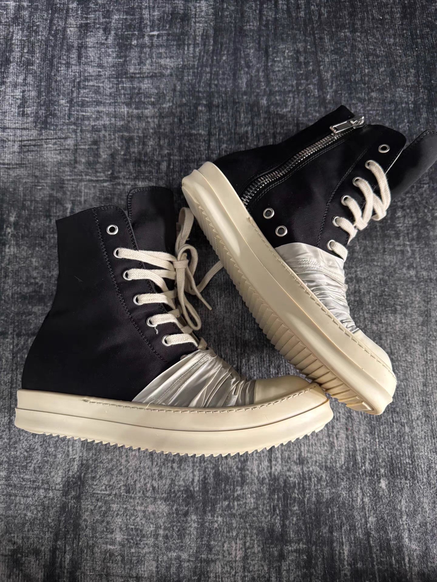 Rick Owens rick owens Satin White Lace-up Turbo Cyclops Size US 7.5 / IT 37.5 - 2 Thumbnail