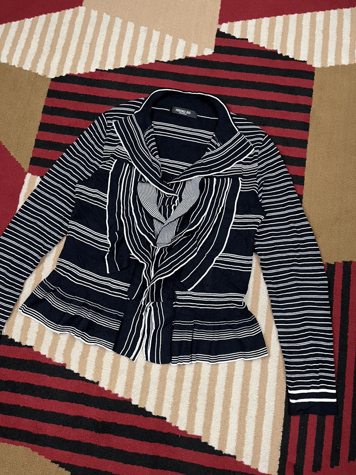 Beauty Beast × Hiroko Koshino Homme × Japanese Brand Hiroko Bis Knit Button Longsleeve Size S / US 4 / IT 40 - 2 Thumbnail