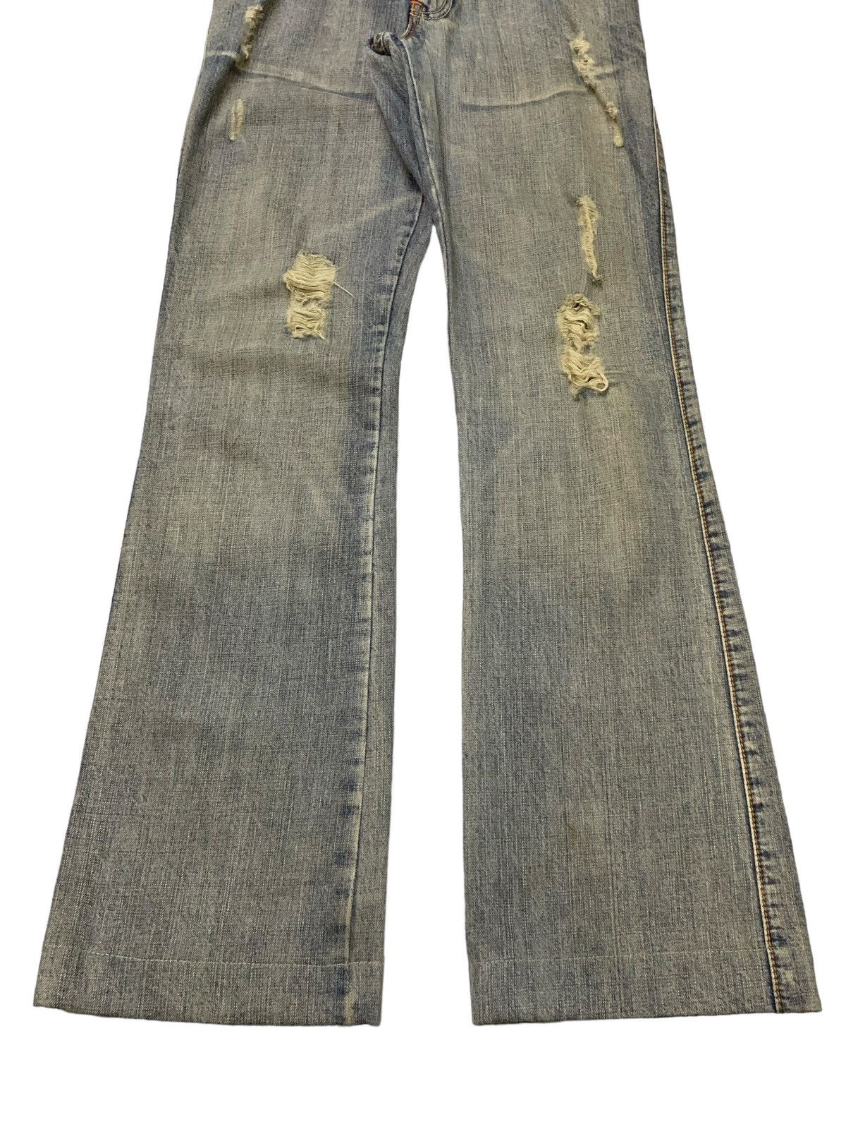 If Six Was Nine × Japanese Brand × Tornado Mart Takaio Japan Snake Trimmed Mud Wash Flared Distressed Jeans Size US 30 / EU 46 - 4 Thumbnail