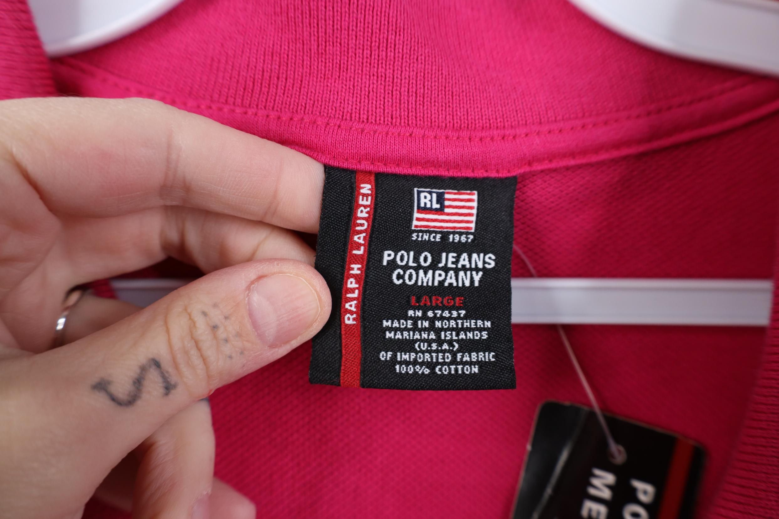 Polo Ralph Lauren Deadstock Vintage 90s Ralph Lauren USA Flag Knit Polo Shirt Size US L / EU 52-54 / 3 - 7 Thumbnail