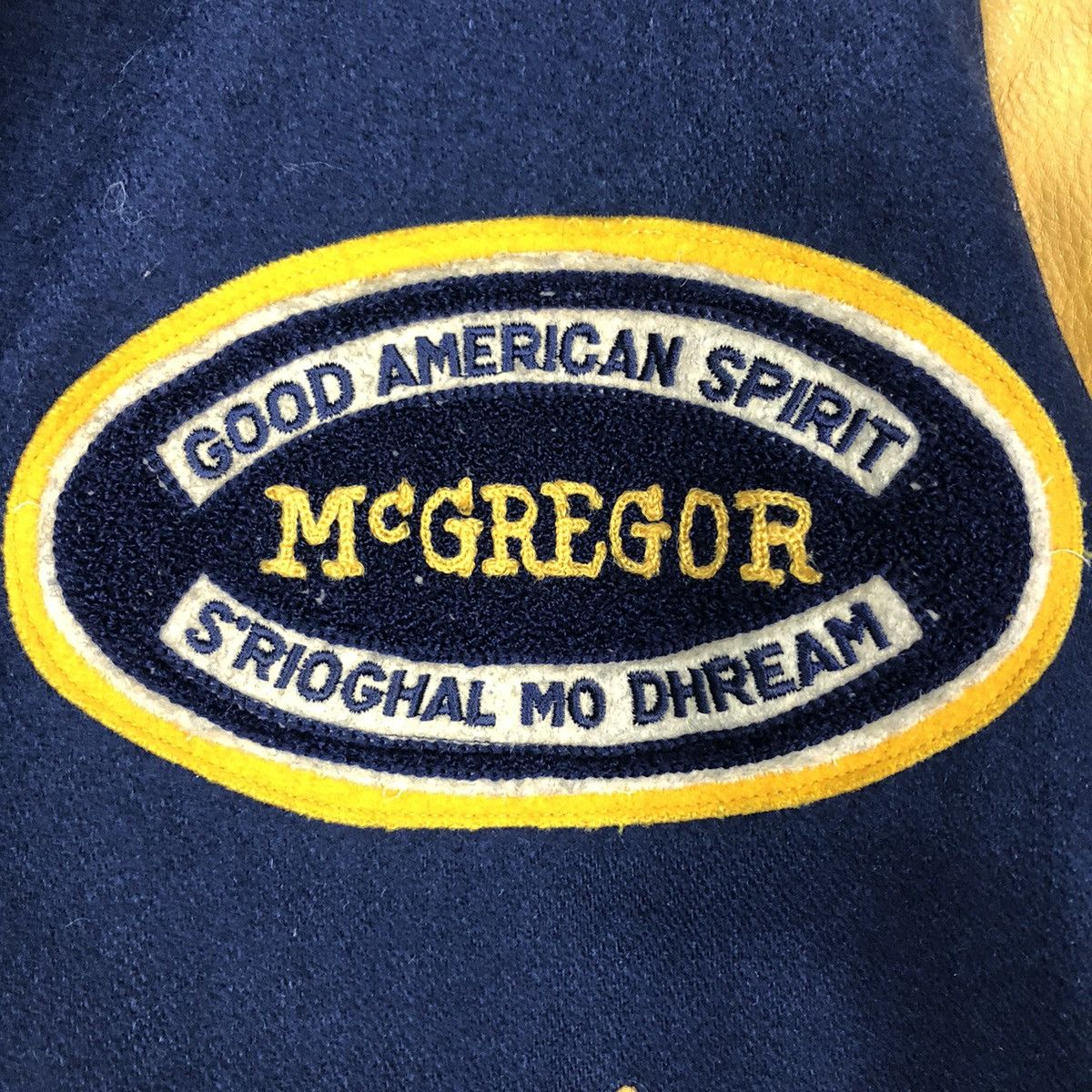 Japanese Brand × Vintage 📌Vintage Leather Varsity Jacket Mc Gregor Big Logo Size US M / EU 48-50 / 2 - 18 Thumbnail