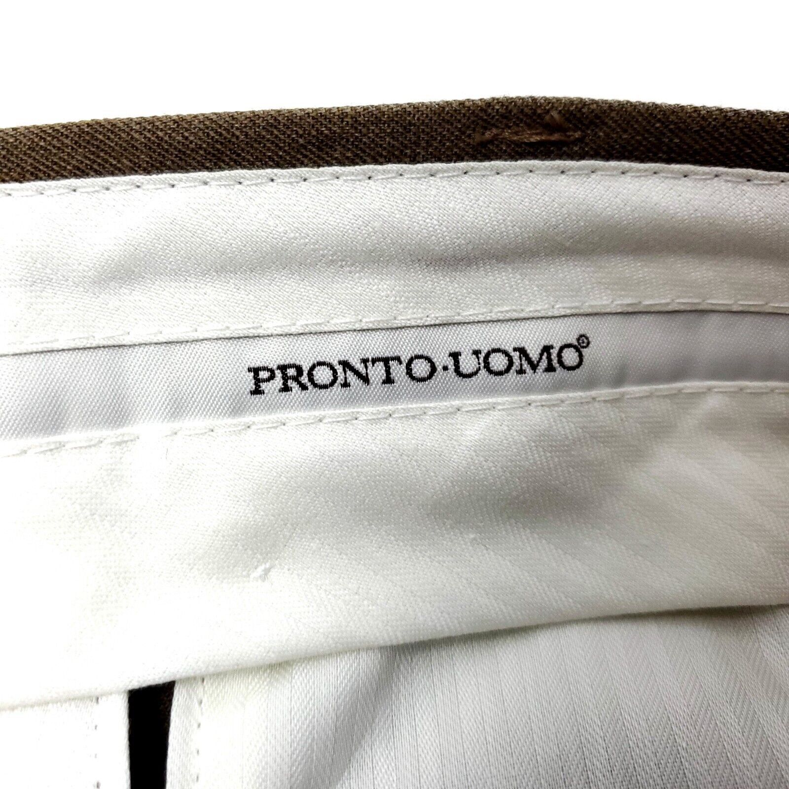 Pronto Uomo Pronto Uomo Heavy Wool Dress Pants 39/29 Brown Pleated High Size 38R - 4 Thumbnail