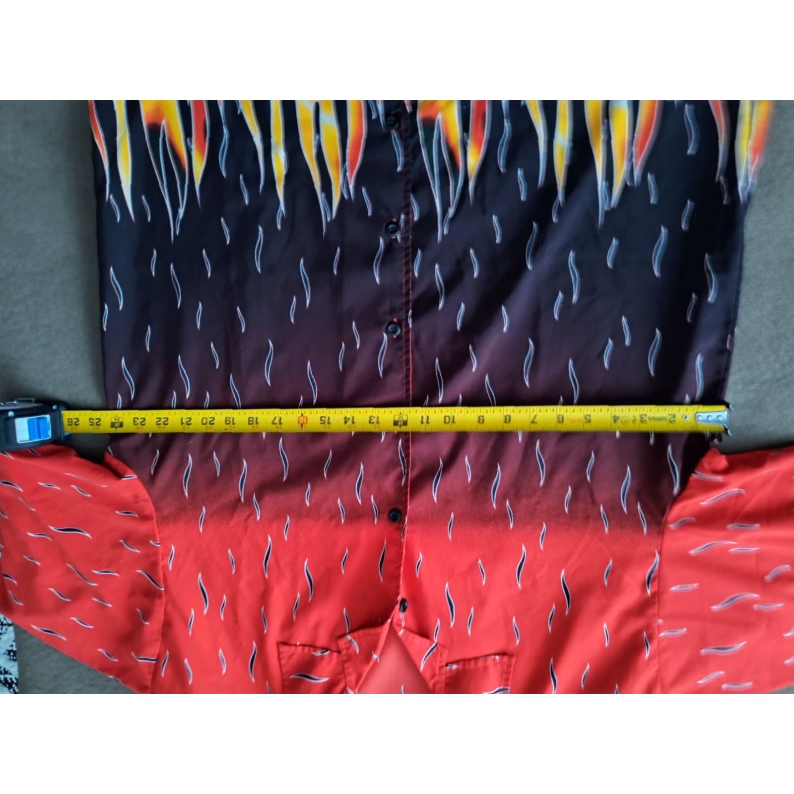 Vintage VINTAGE Street Culture Shirt Mens XL Button-Up Short Sleeve Black Red Flames Hawaiian 90s Summer Rock Casual Mens Size US XL / EU 56 / 4 - 5 Thumbnail