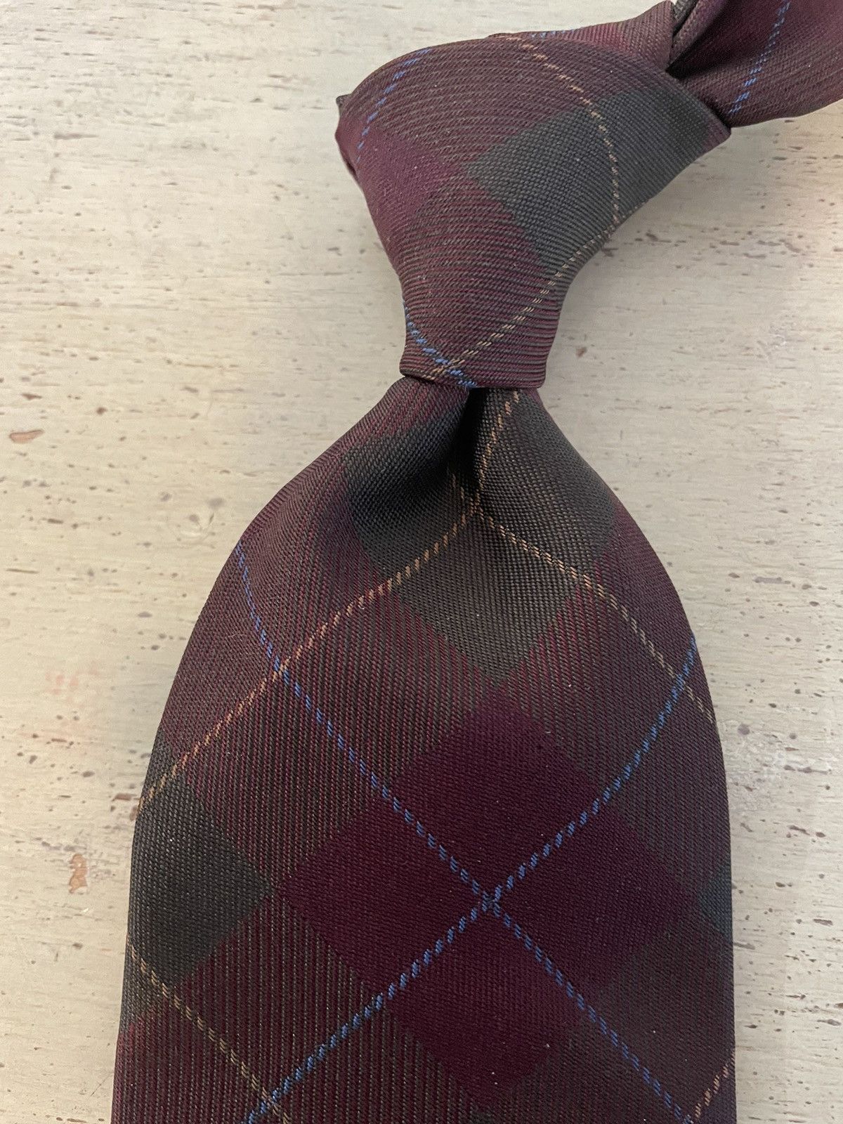 Paul Stuart Plaid Print Woven Silk Tie Size ONE SIZE - 2 Thumbnail