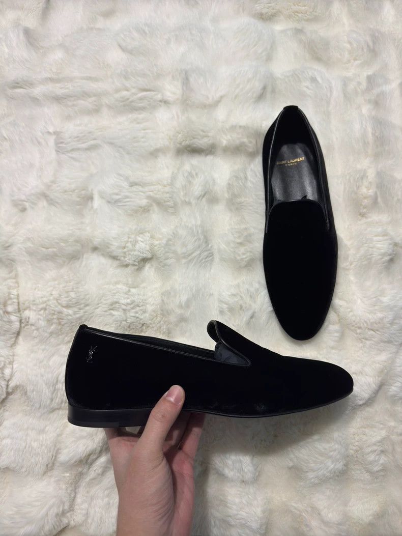 Saint Laurent Paris Saint Laurent Paris Velvet Black Label Loafers shoes Size US 11 / EU 44 - 1 Thumbnail