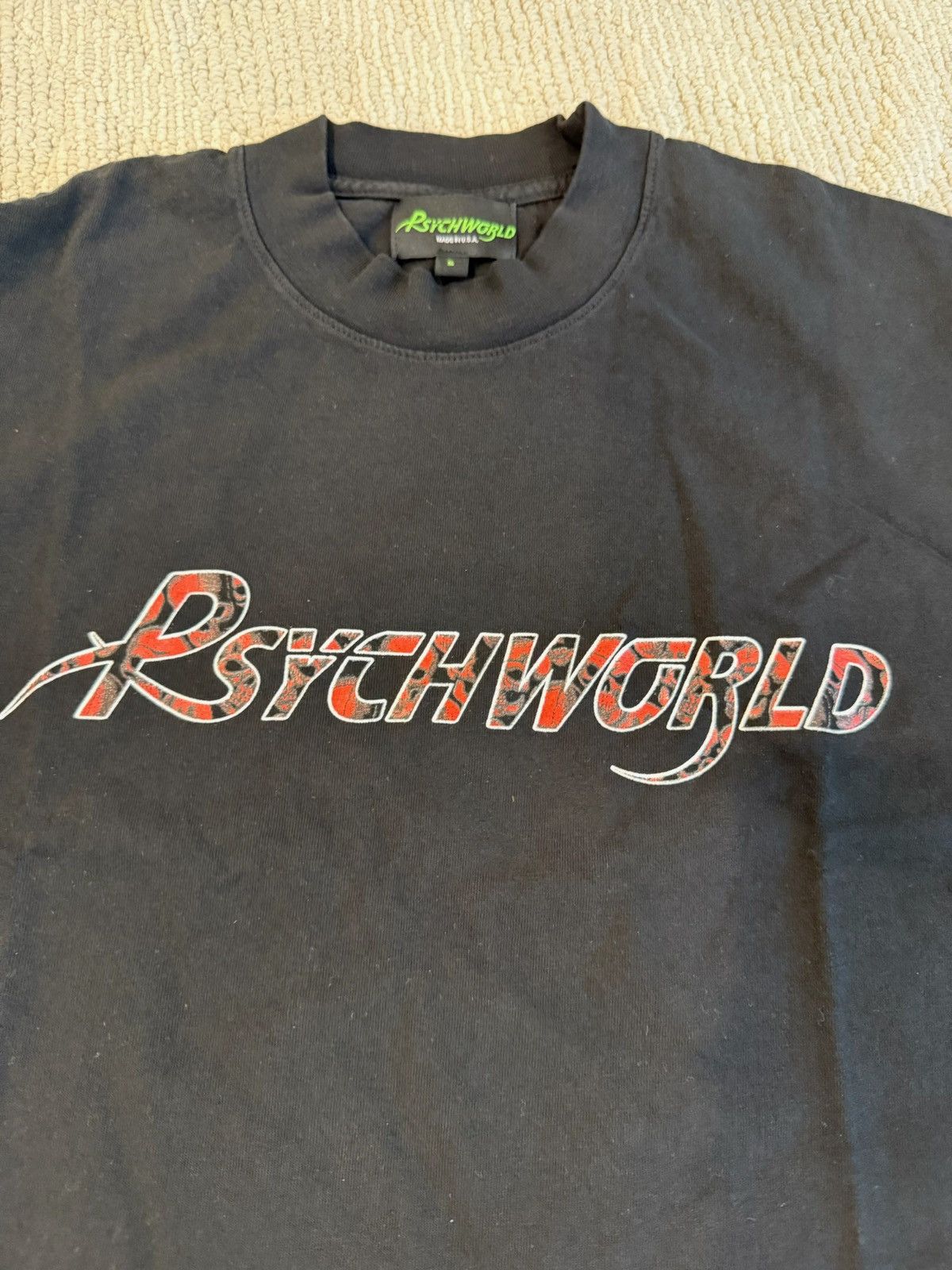Psychworld × Vintage Psychworld Orange Camo Logo Tee Size US S / EU 44-46 / 1 - 1 Thumbnail