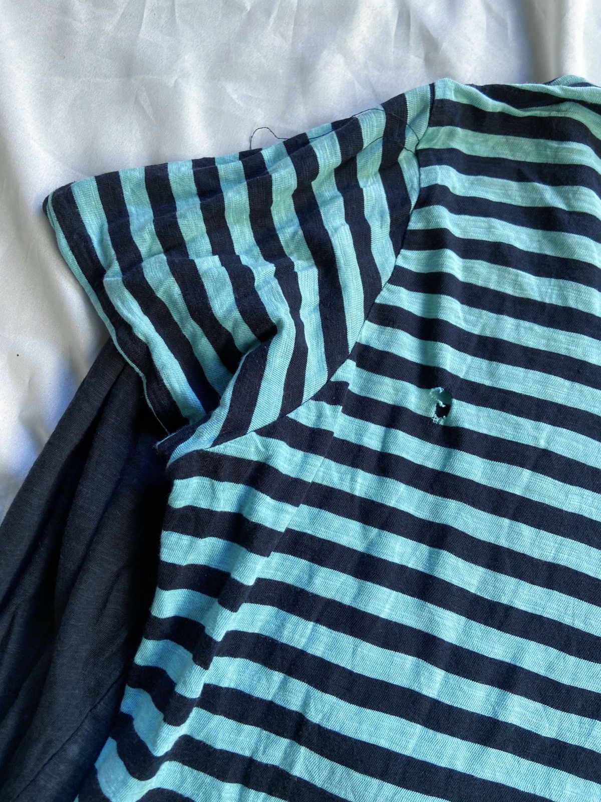 Hysteric Glamour DOUBLE LAYER INTERCREW DISTRESSED STRIPED ART ​LONG SLEEVE Size US L / EU 52-54 / 3 - 18 Thumbnail