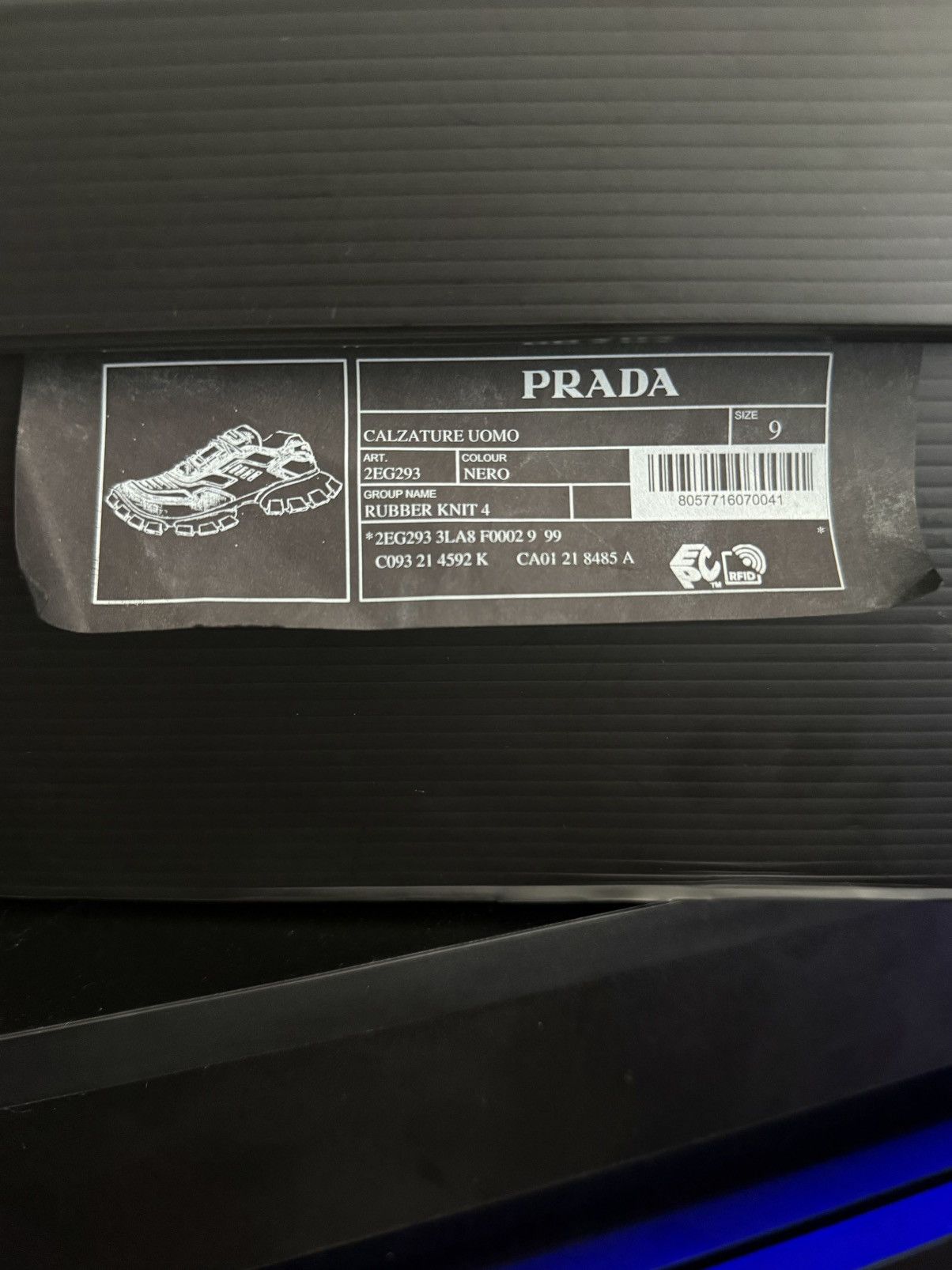 Prada Prada Cloudbust Thunder Black Iridescent Sneakers Size US 10 / EU 43 - 11 Thumbnail