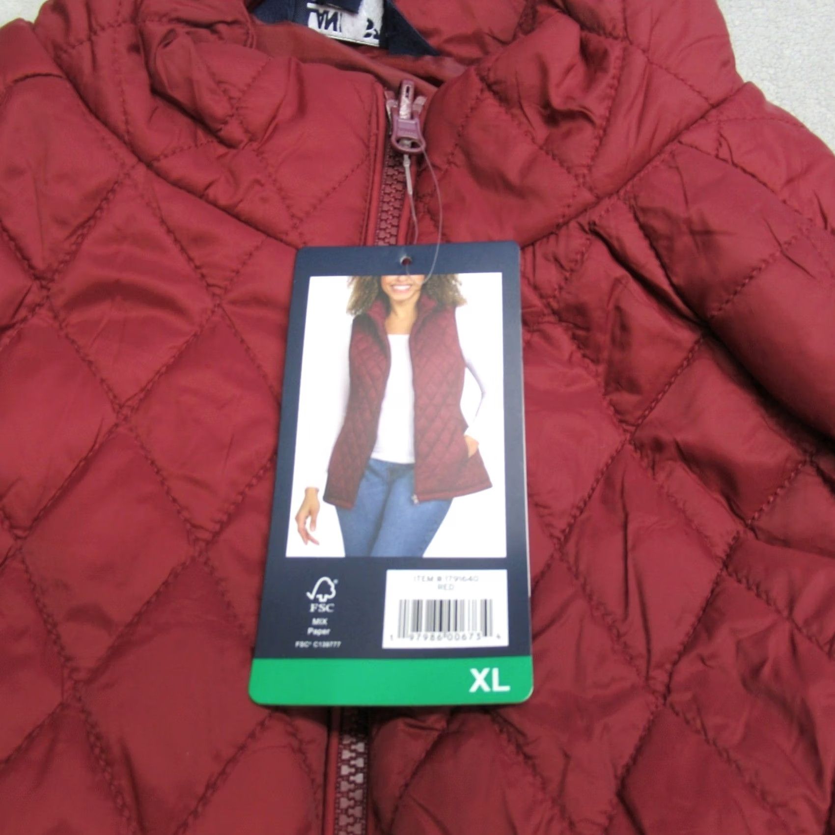 Lands' End VINTAGE Lands End Vest Womens XL Red Vine Quilted Puffer Full Zip Outdoor NEW Size XL / US 12-14 / IT 48-50 - 5 Thumbnail
