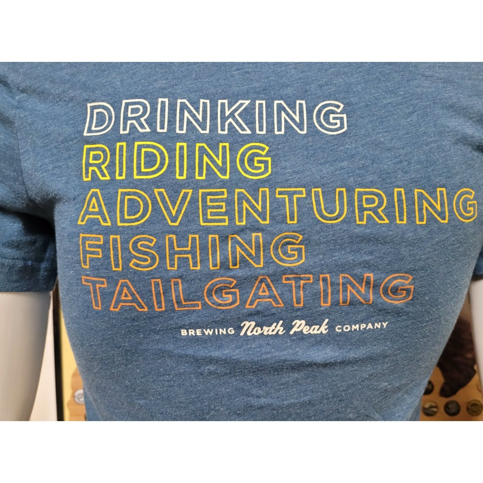 Vintage North Peak Brewing Company T Shirt Small Blue Mens S Graphic Tee Beer Logo Cotton Blend Adventuring Traverse City MI Size US S / EU 44-46 / 1 - 4 Thumbnail