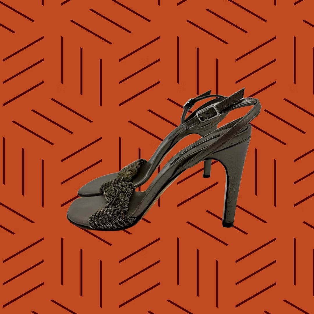 Vintage Claudia Ciuti Gray Size 7 Ankle Strap Heels Size US 7 / IT 37 - 1 Thumbnail