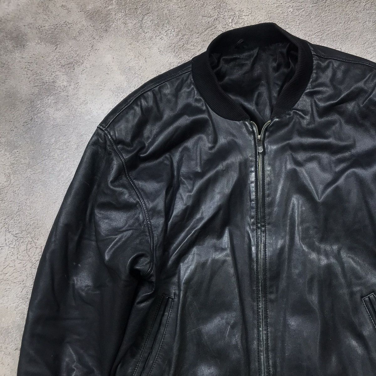 Genuine Leather Vintage 90s Black Leather Bomber Jacket Biker Streetwear XXL Size US XXL / EU 58 / 5 - 2 Thumbnail