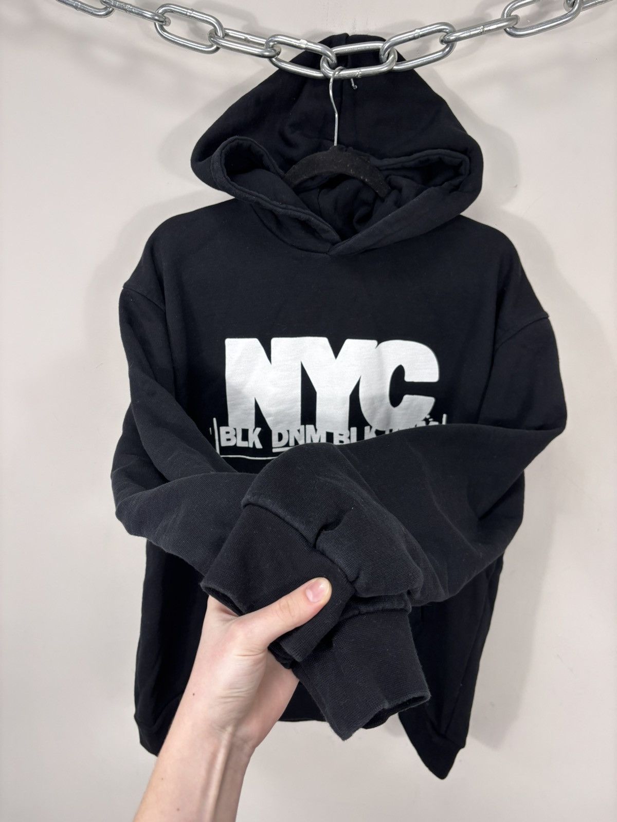 Blk Dnm BLK DNM Men’s Y2K Big NYC Logo Hype Black Hoodie Size US S / EU 44-46 / 1 - 6 Thumbnail