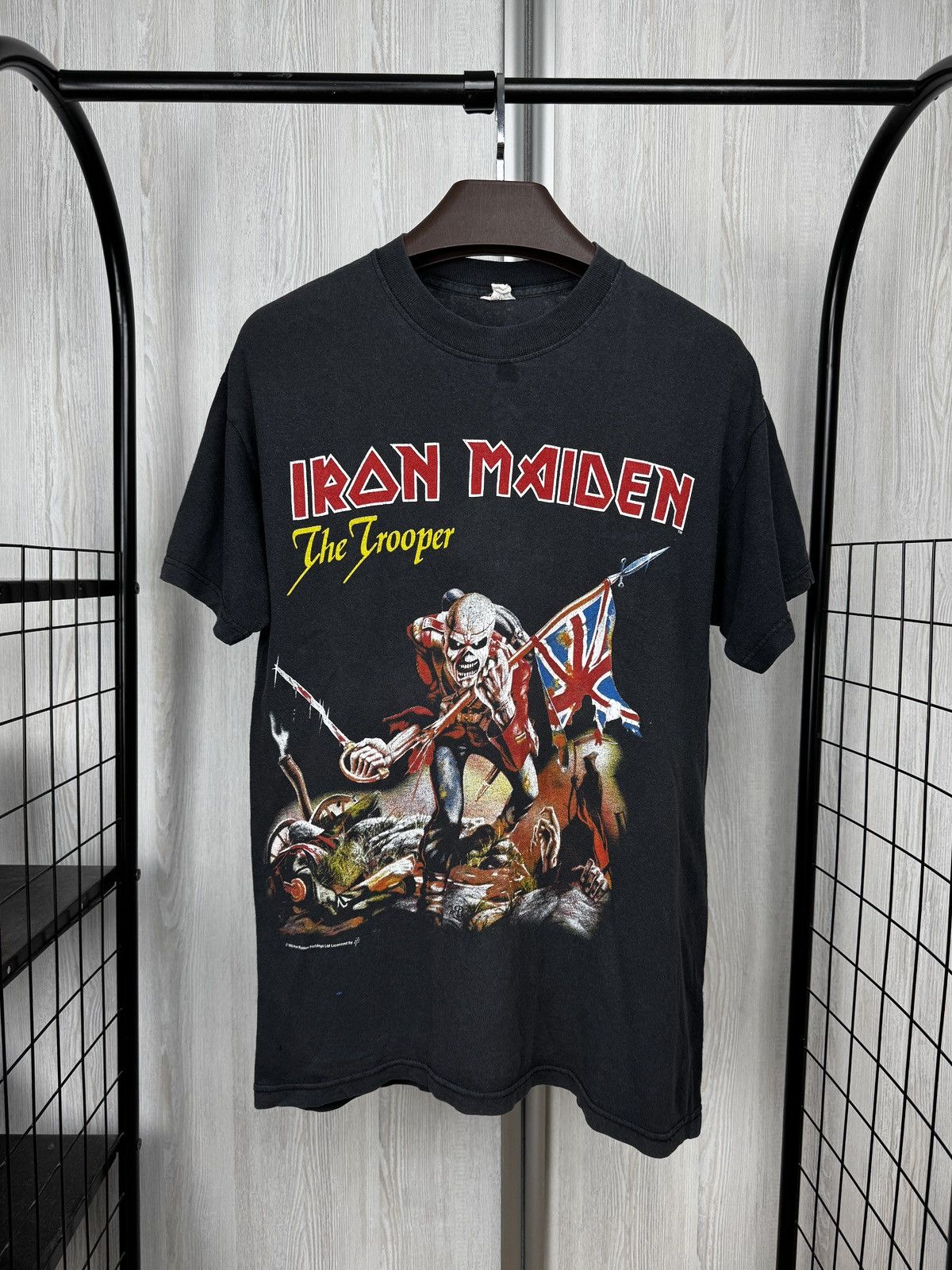 Fruit Of The Loom Vintage 1998 Iron Maiden The Trooper Black Band Tee size M-L Size US L / EU 52-54 / 3 - 1 Thumbnail