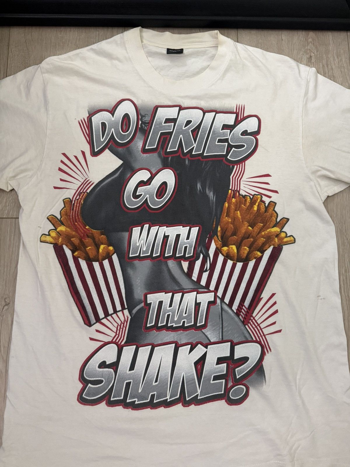 Ed Hardy × Vintage Vintage / Y2K Rare Humor “Do Fries Go With That Shake?” Size US XXL / EU 58 / 5 - 2 Thumbnail