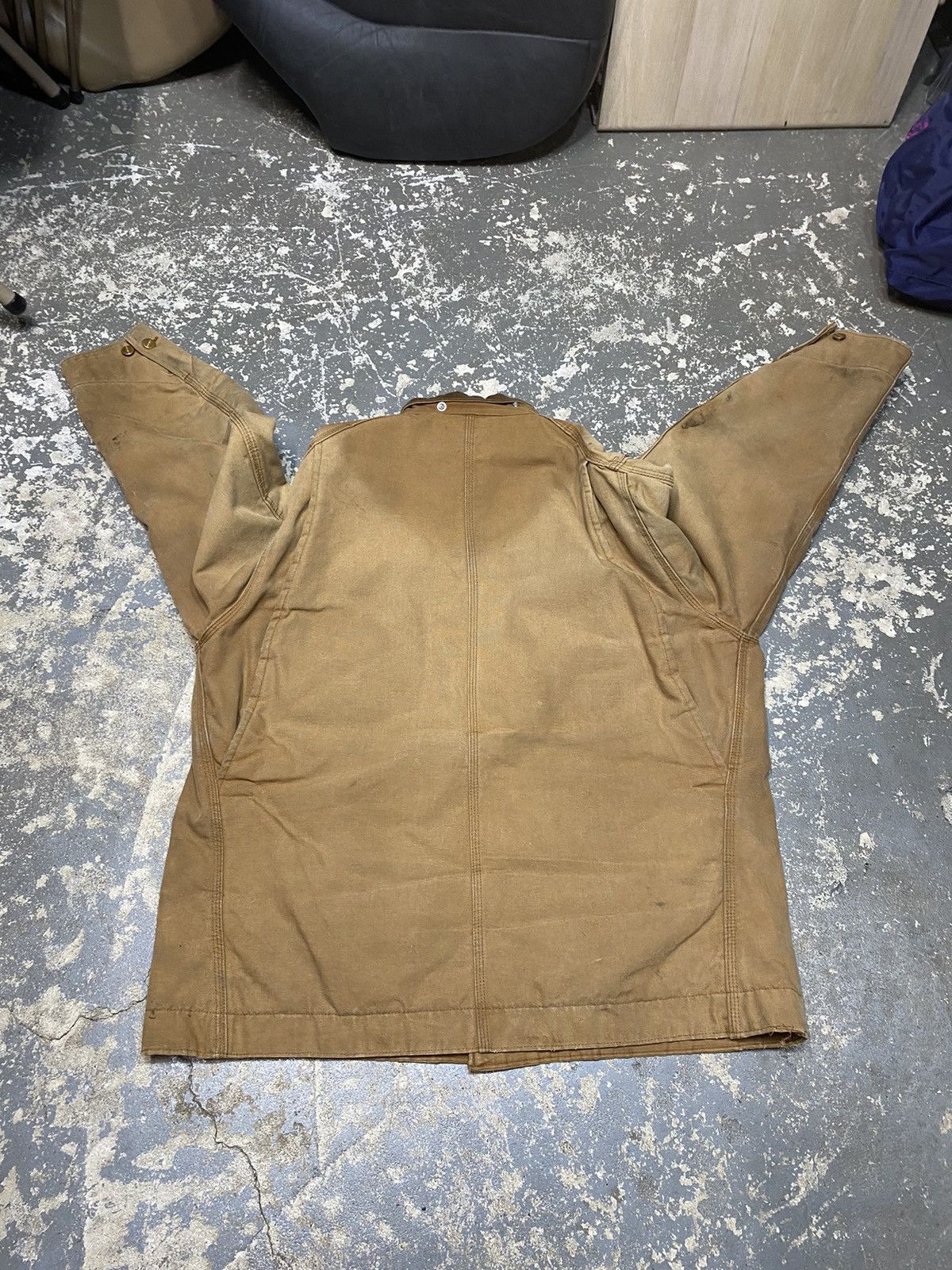 Carhartt × Vintage Vintage Carhartt Tan Insulated Chore Coat Jacket Faded 70s Size US L / EU 52-54 / 3 - 14 Thumbnail