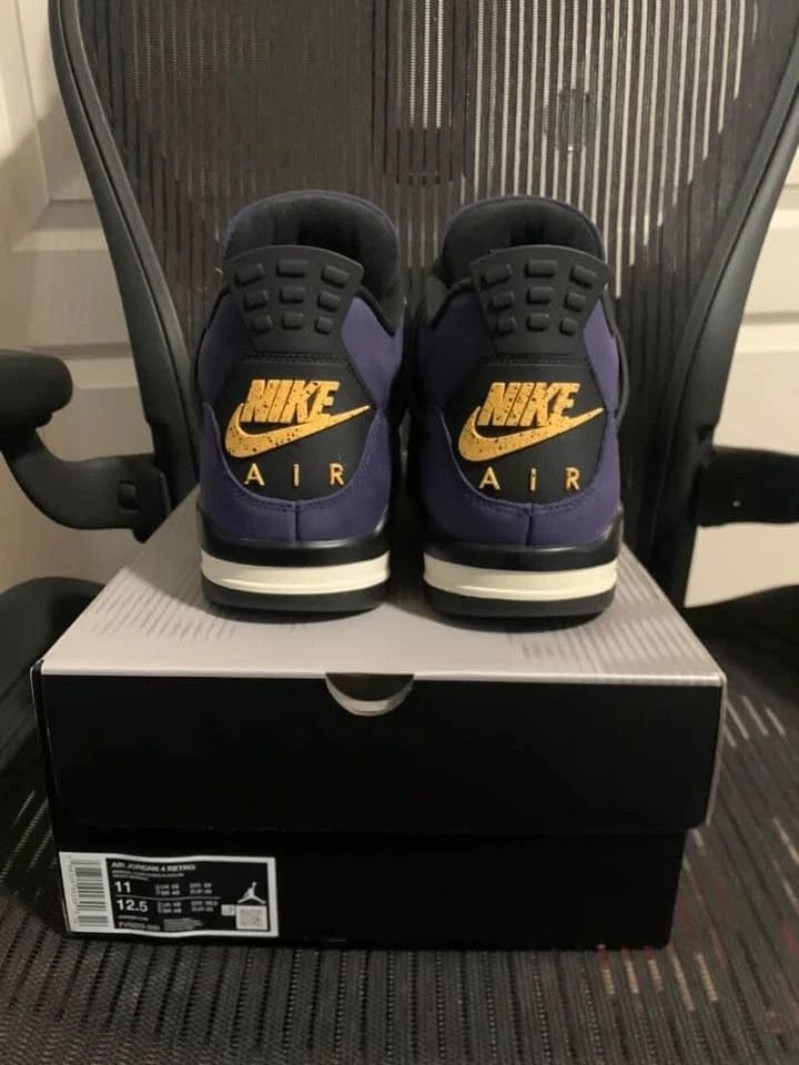 Jordan Brand Air Jordan 4 Retro Lakers Imperial Purple Size 11 Mens Size US 11 / EU 44 - 4 Thumbnail