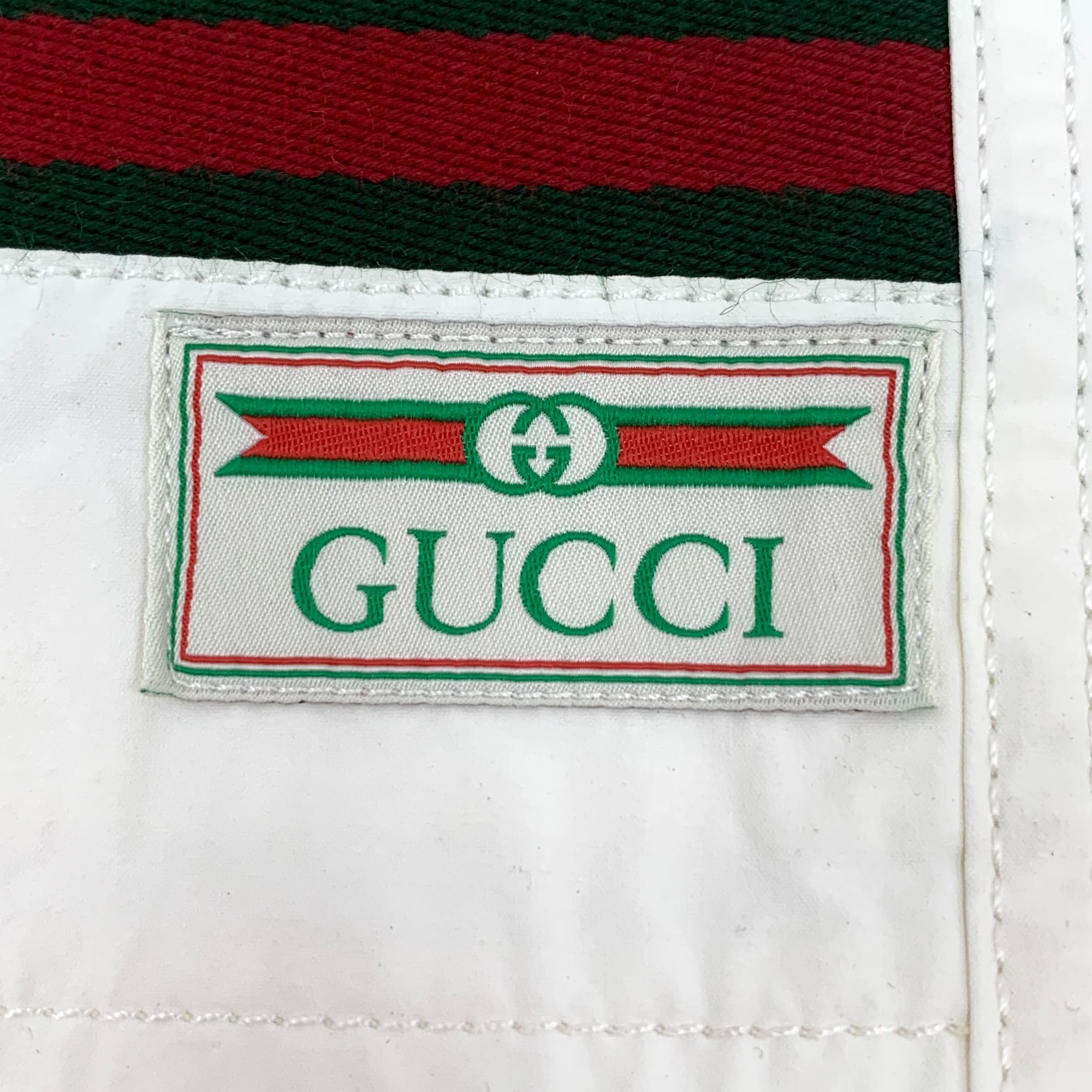 Gucci Gucci White Cotton Drawstring Casual Trousers W/ Striped Web Size US 32 / EU 48 - 4 Thumbnail