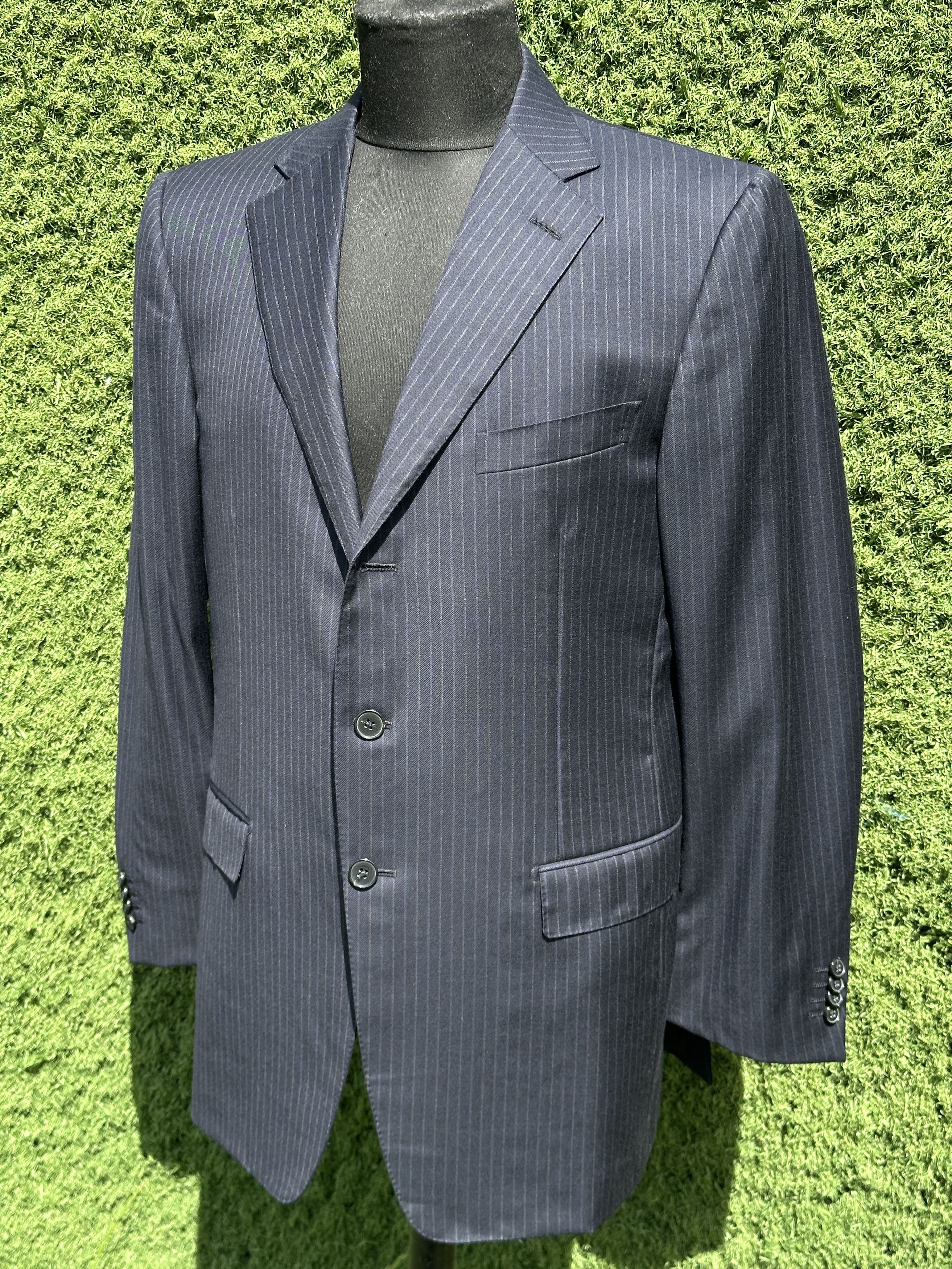 Ermenegildo Zegna Ermenegildo Zegna Wool Pinstripe 3 Button Suit Blazer 50R Size 50R - 4 Thumbnail
