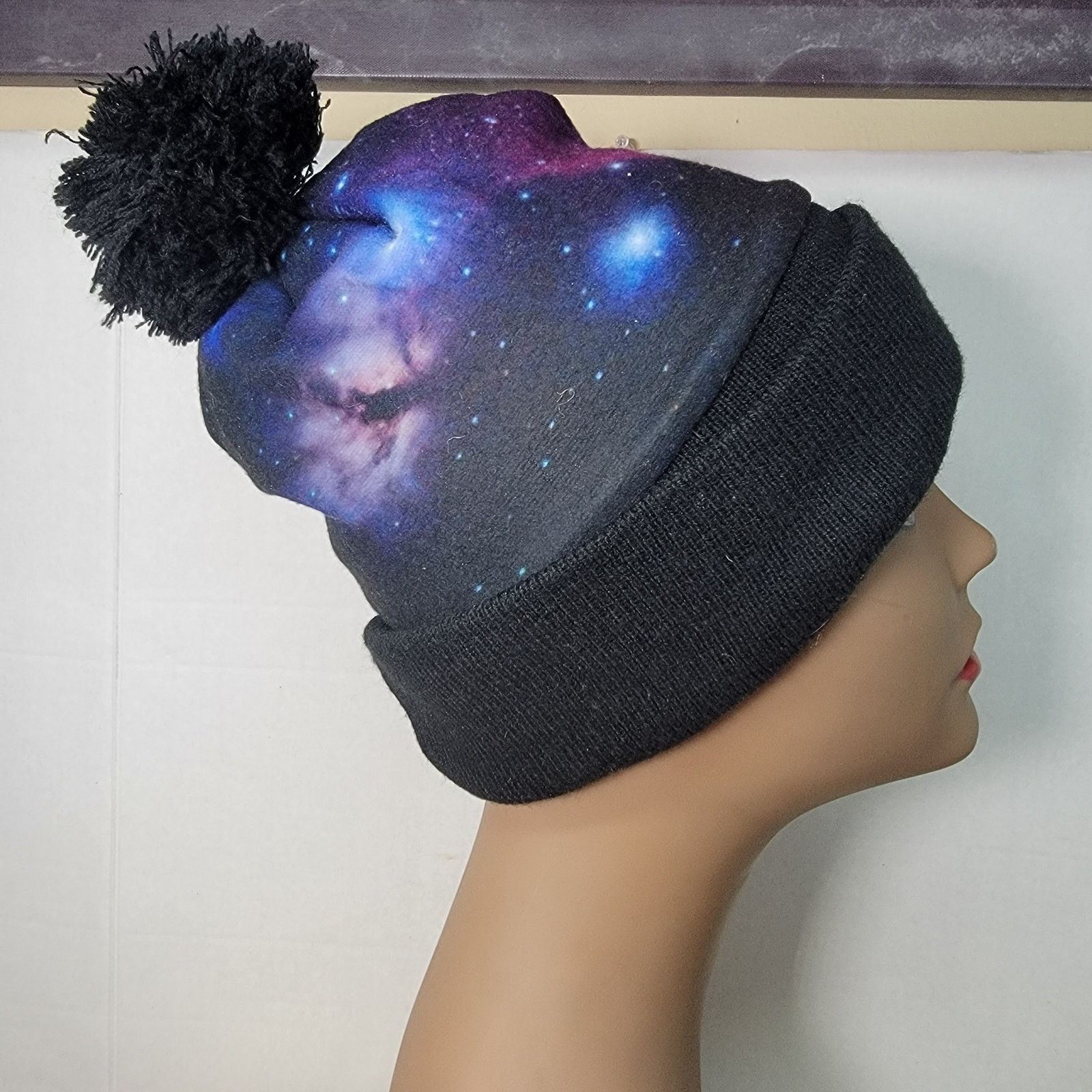 Other K&B Black Cosmic Beanie w/ Single Pom Pom Size ONE SIZE - 5 Thumbnail
