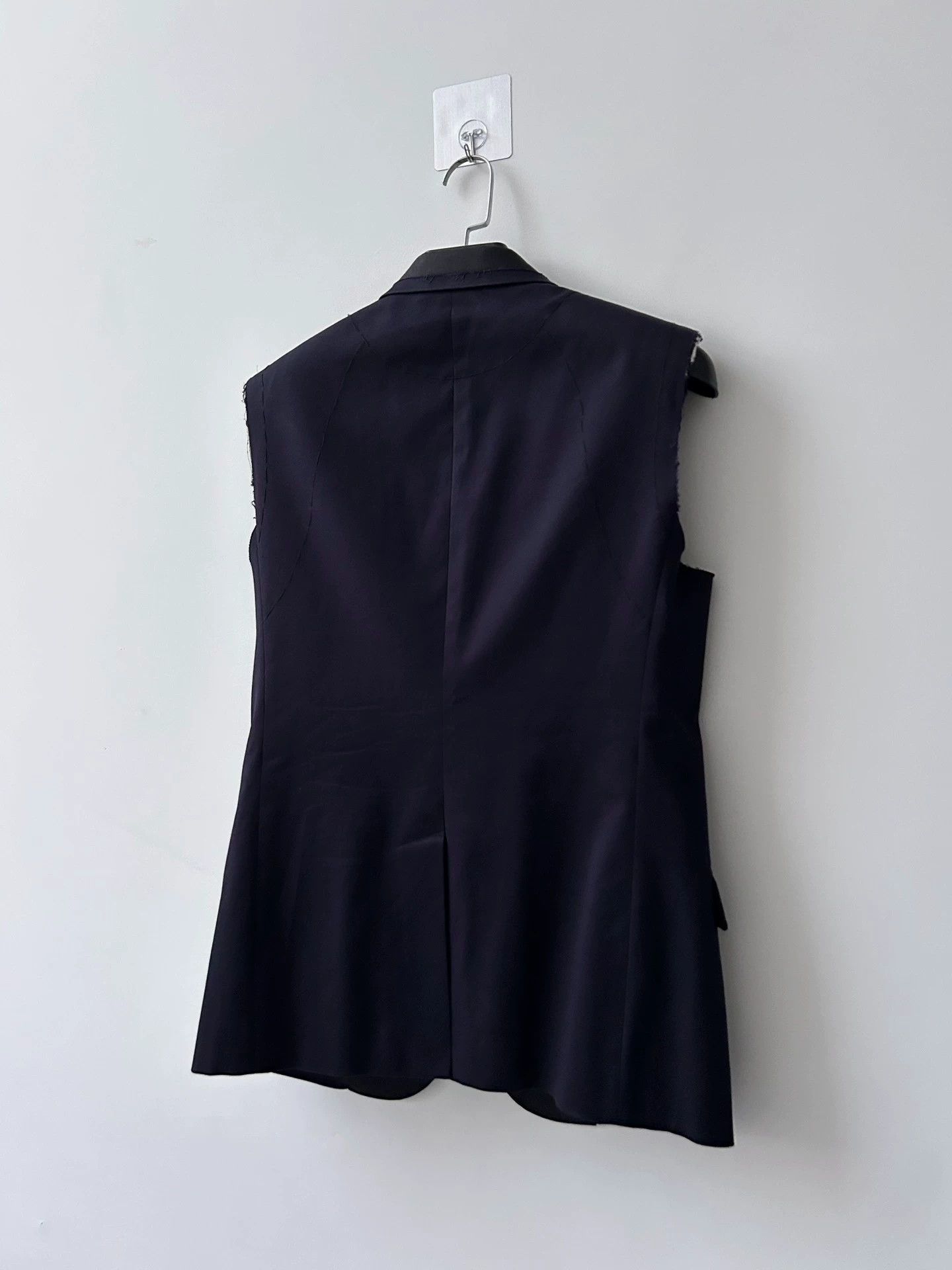 Maison Margiela MMM A/W14 Deconstructed Suit Vest Navy Blue Size 48R - 3 Thumbnail
