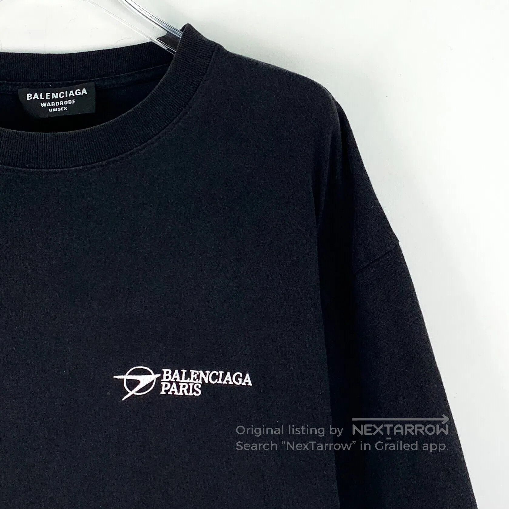 Balenciaga Balenciaga Black logo lettering embroidery round neck shor Size US S / EU 44-46 / 1 - 3 Thumbnail