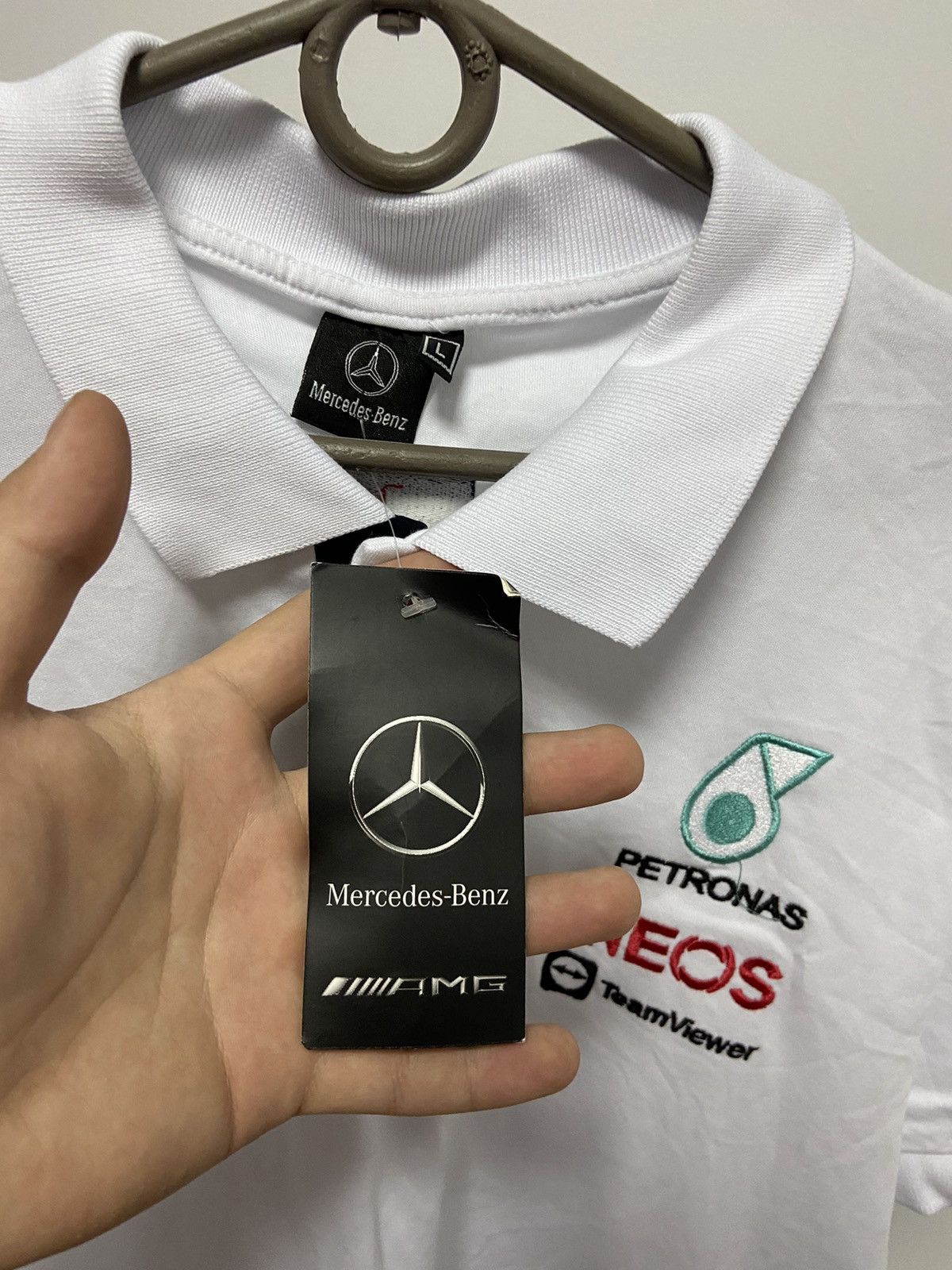 Mercedes-Benz × Vintage Mercedes Benz Racing polo t shirt Big Logo petronas Size US L / EU 52-54 / 3 - 5 Thumbnail