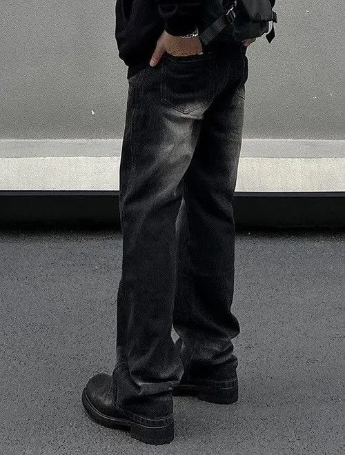VIBE Black Washed Stacked Flare Denim Jeans Size US 30 / EU 46 - 4 Thumbnail