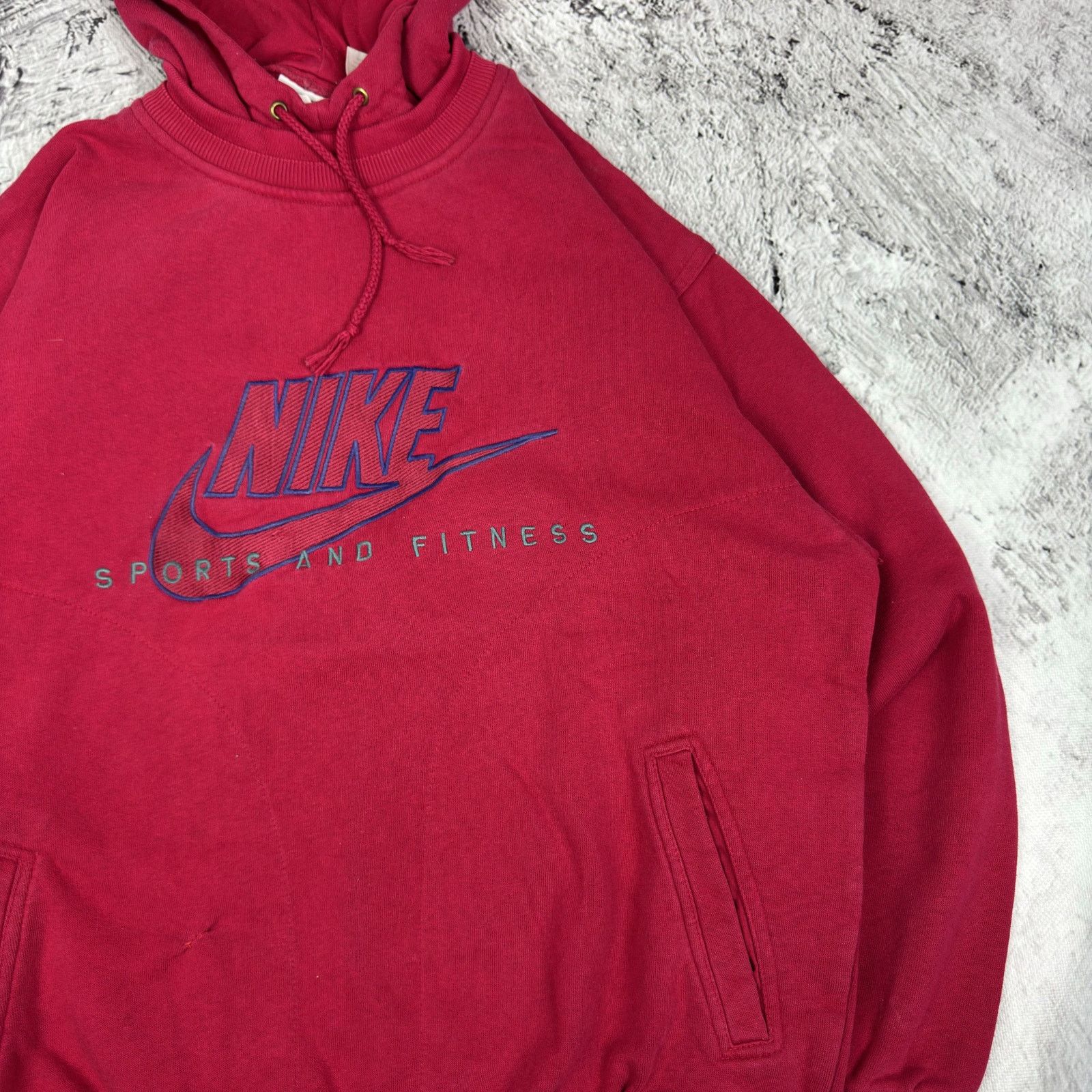 Nike Nike Men's Red Cotton Solo Swoosh Spellout Pullover Hoodie Size US S / EU 44-46 / 1 - 5 Thumbnail