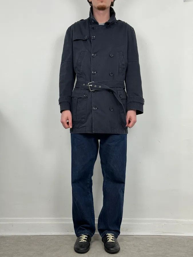 Dolce & Gabbana 2000s Dolce & Gabbana Navy Double-Breasted Cargo Trench Jacket Size US L / EU 52-54 / 3 - 2 Thumbnail